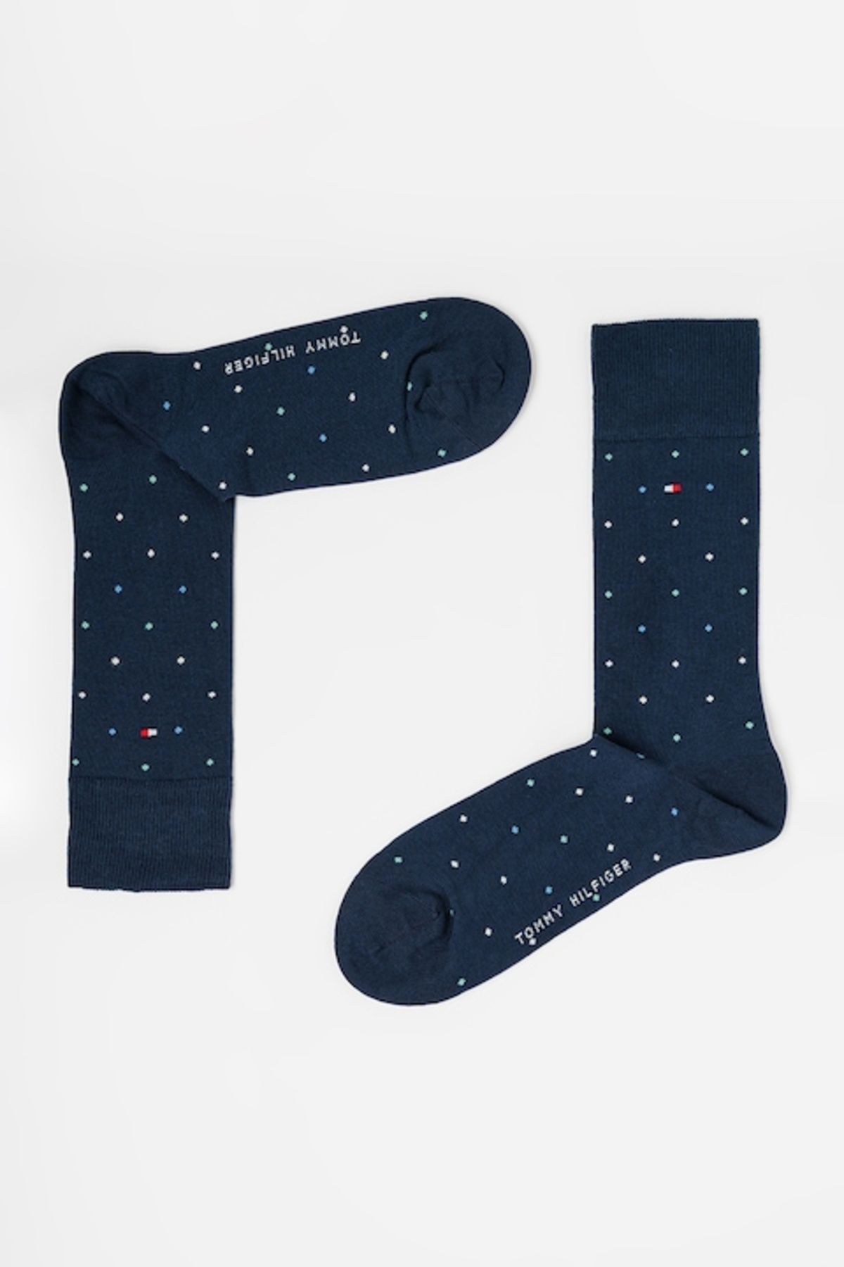 Tommy Hilfiger-, Set of long socks with various patterns - 2 pairs, Navy Blue, Size 43-46 3