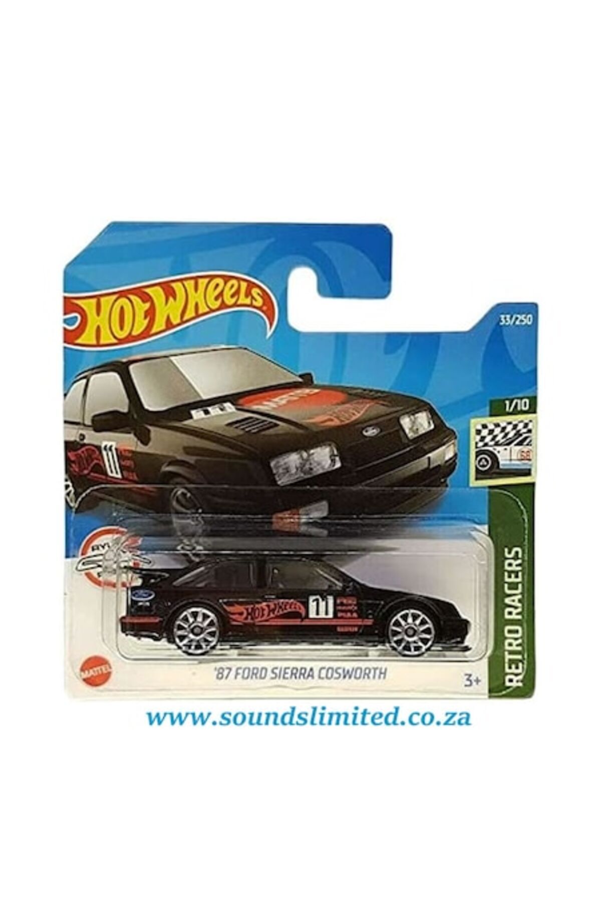 Masinuta metalica Hot Wheels, '87 Ford Sierra Cosworth, Negru, 1:64