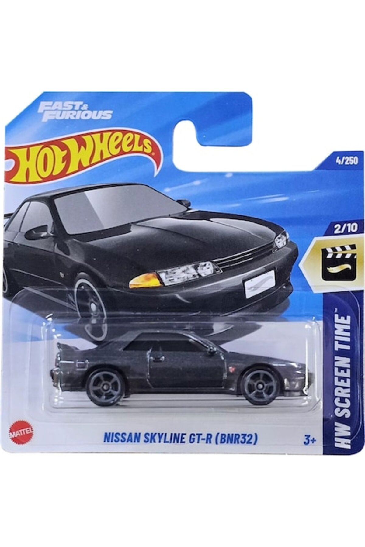 Masinuta Metalica Hot Wheels 2025 Nissan Skyline GT-R (BNR32), JFN59, 1:64 Negru