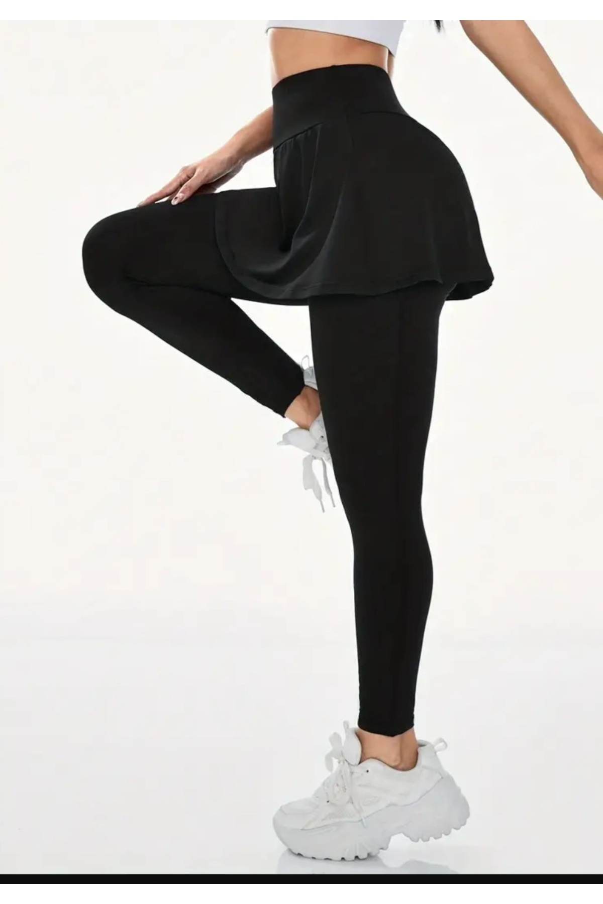 CARABO MODA  Yüksek bel uzun taytlı mini etek - Görsel 2