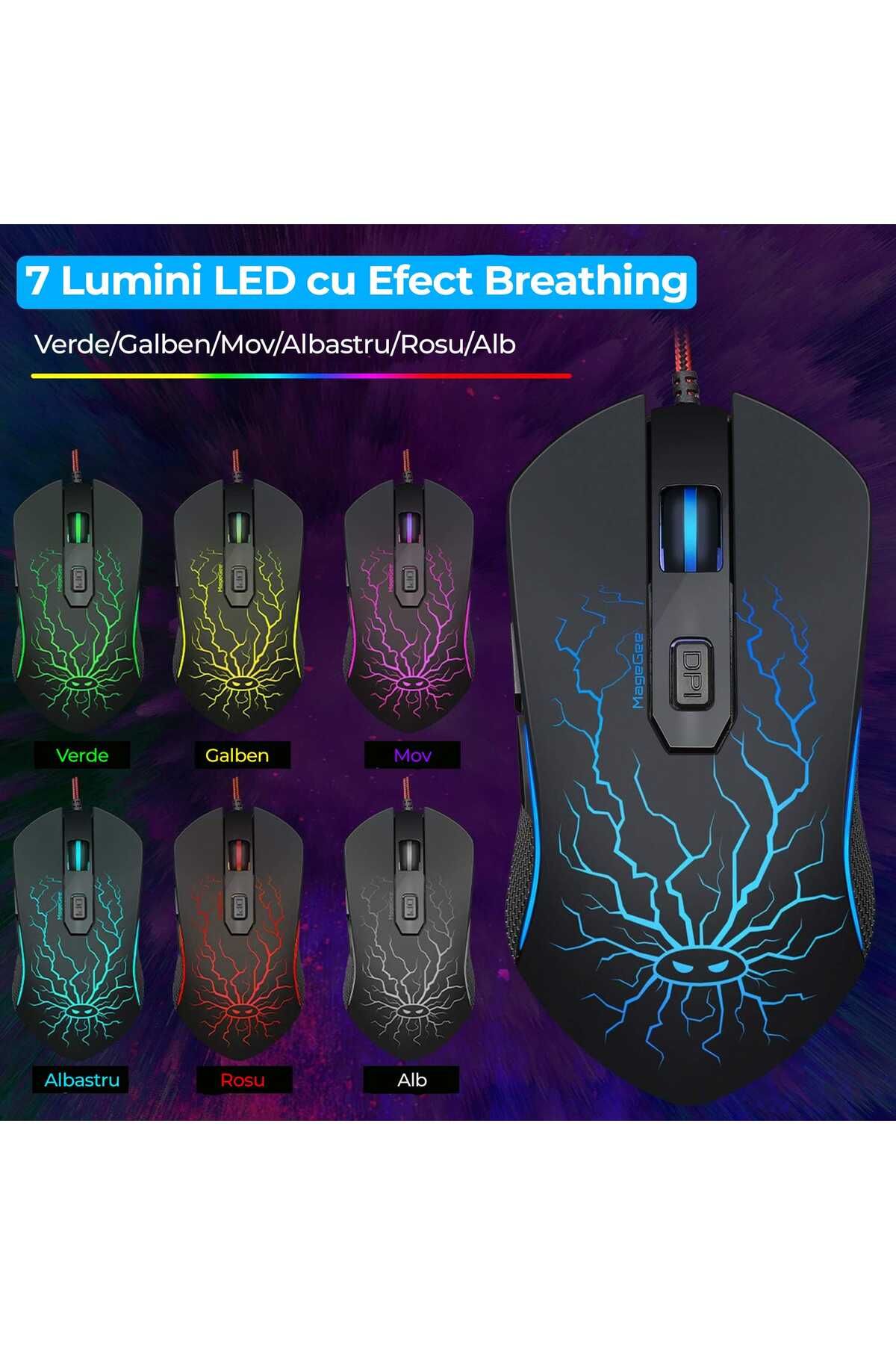 Timebox-Keyboard Kit, RGB Gaming Mouse, 104 keys, wired, 7 colors and lighting modes, Ergonomic Design, Meta 6