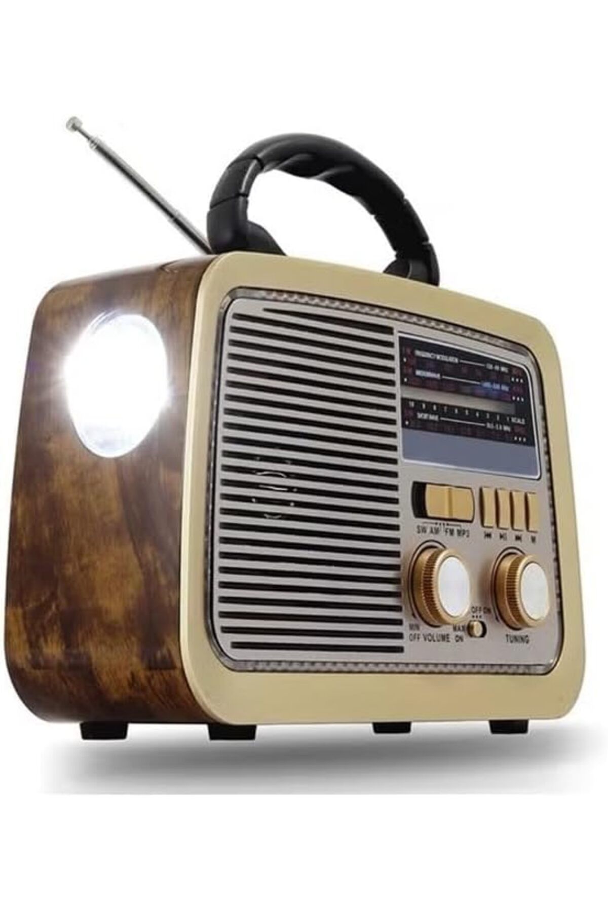 Generic-Bluetooth Hi-Fi Speaker with FM/AM/SW Radio, Flashlight, USB/TF Card Slot, AUX Input, Portable Wirel 3