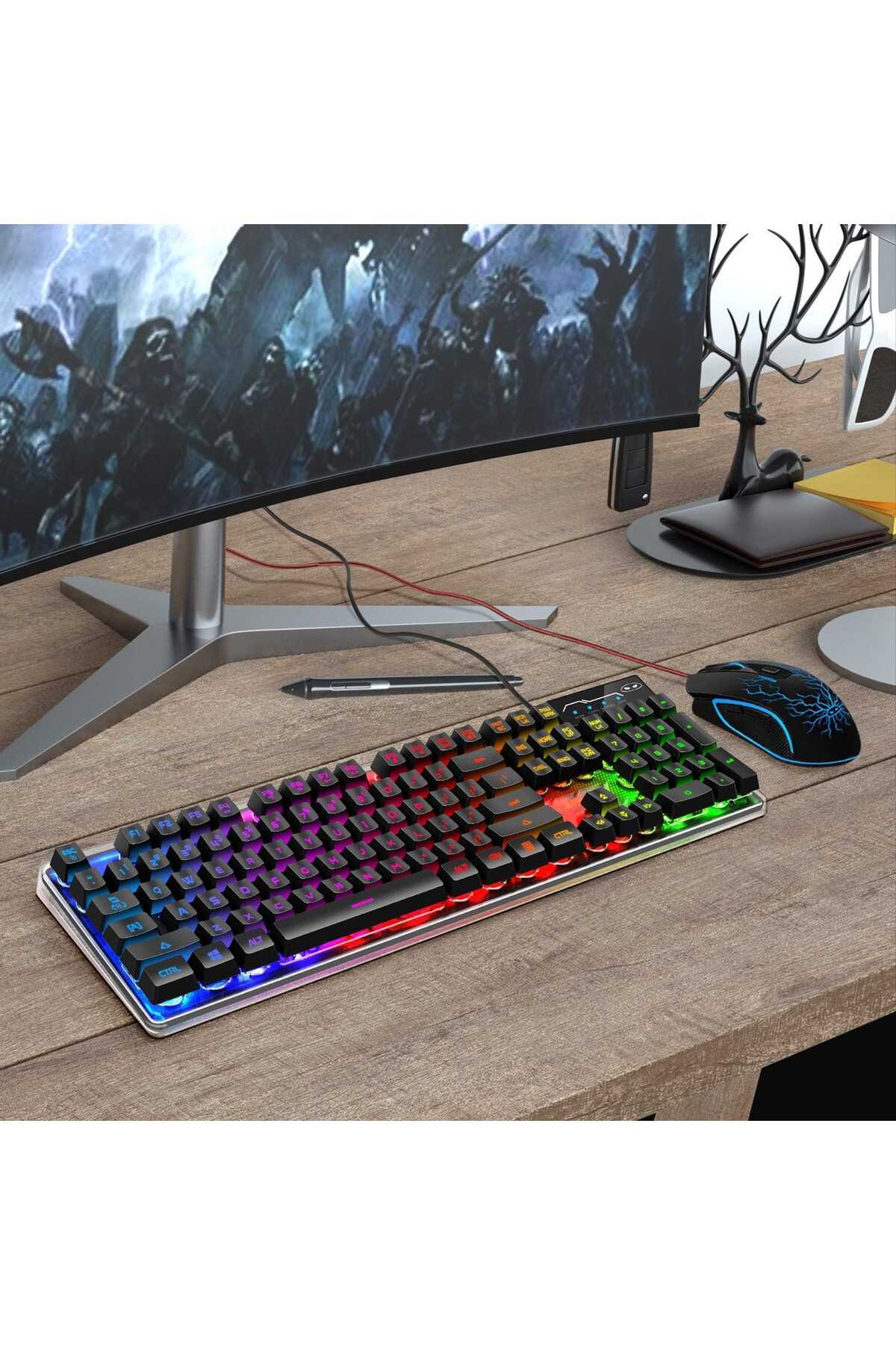 Timebox-Keyboard Kit, RGB Gaming Mouse, 104 keys, wired, 7 colors and lighting modes, Ergonomic Design, Meta 7