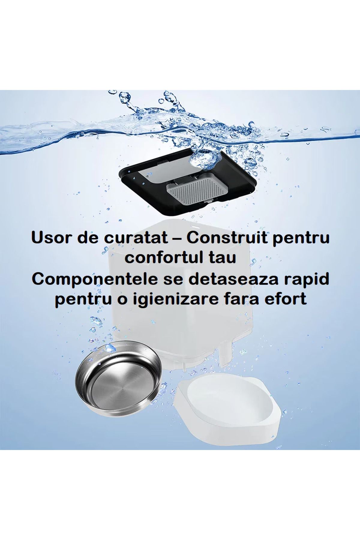 Smart Vibe-Huggo® Net - WiFi Automatic Feeder Transparent Vision 4L, Customizable Audio Message, Mains/Batteries 5