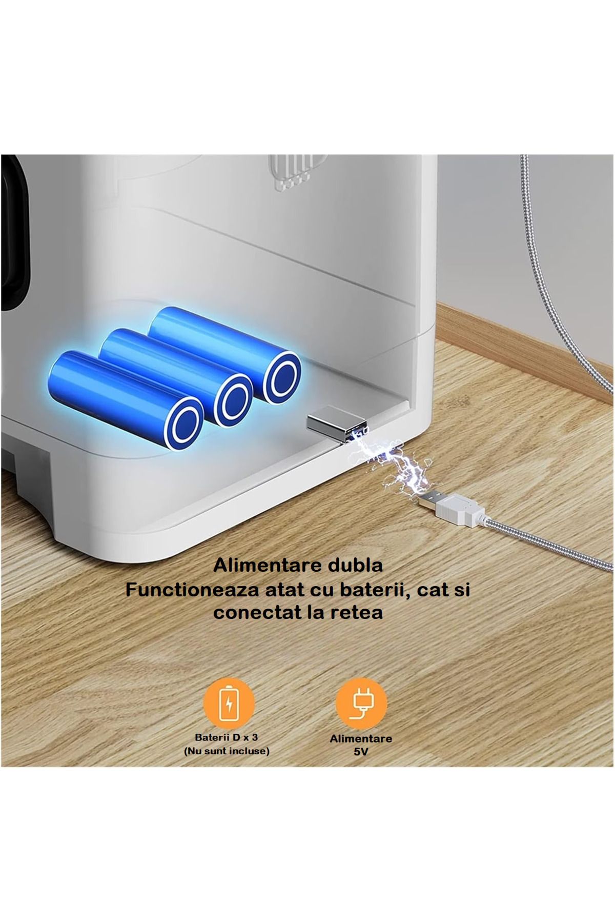 Smart Vibe-Huggo® Net - WiFi Automatic Feeder Transparent Vision 4L, Customizable Audio Message, Mains/Batteries 8