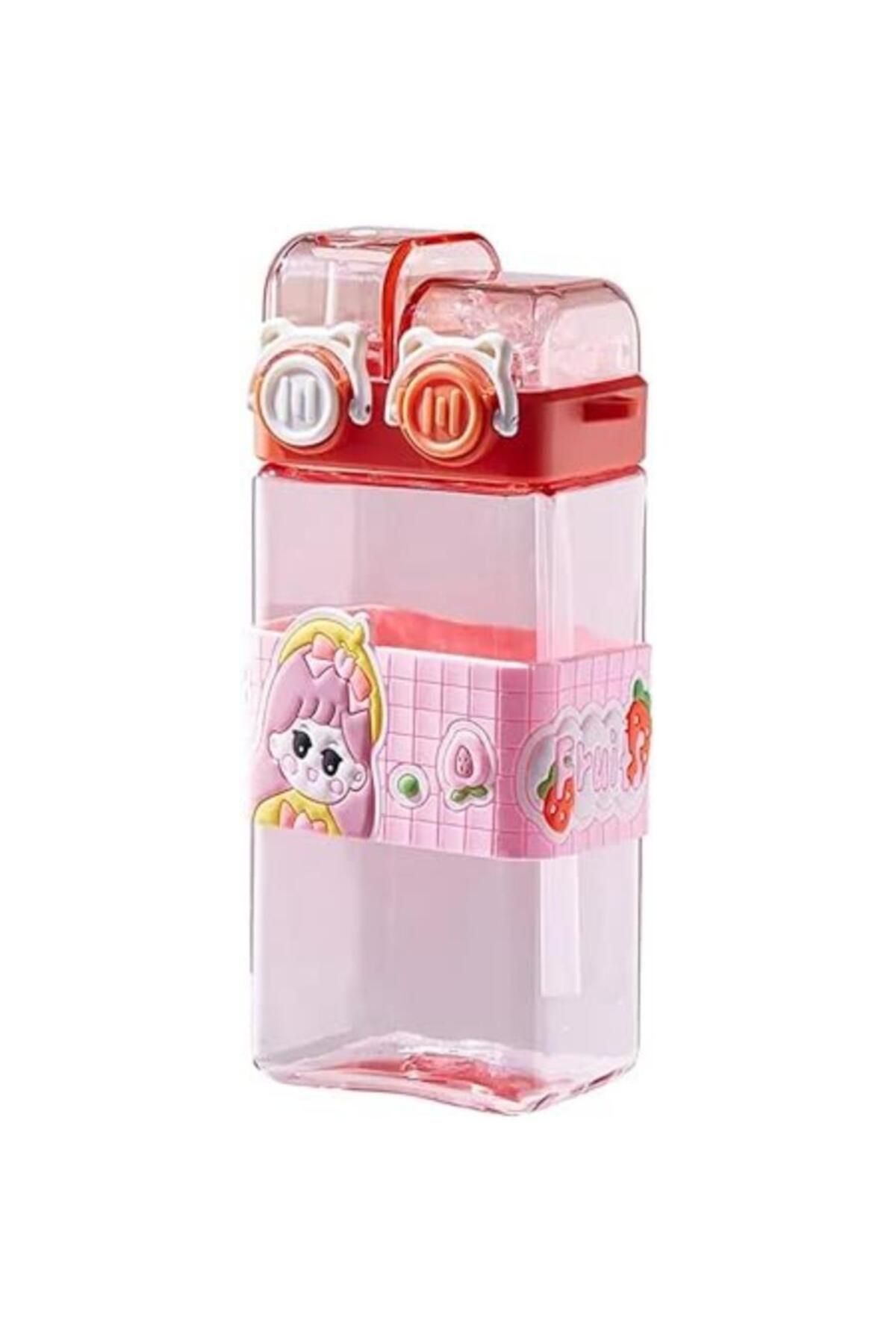 Tradeo-Leakproof kids straw bottle with double drink feature—BPA-free, reusable, square design for fun sips 4