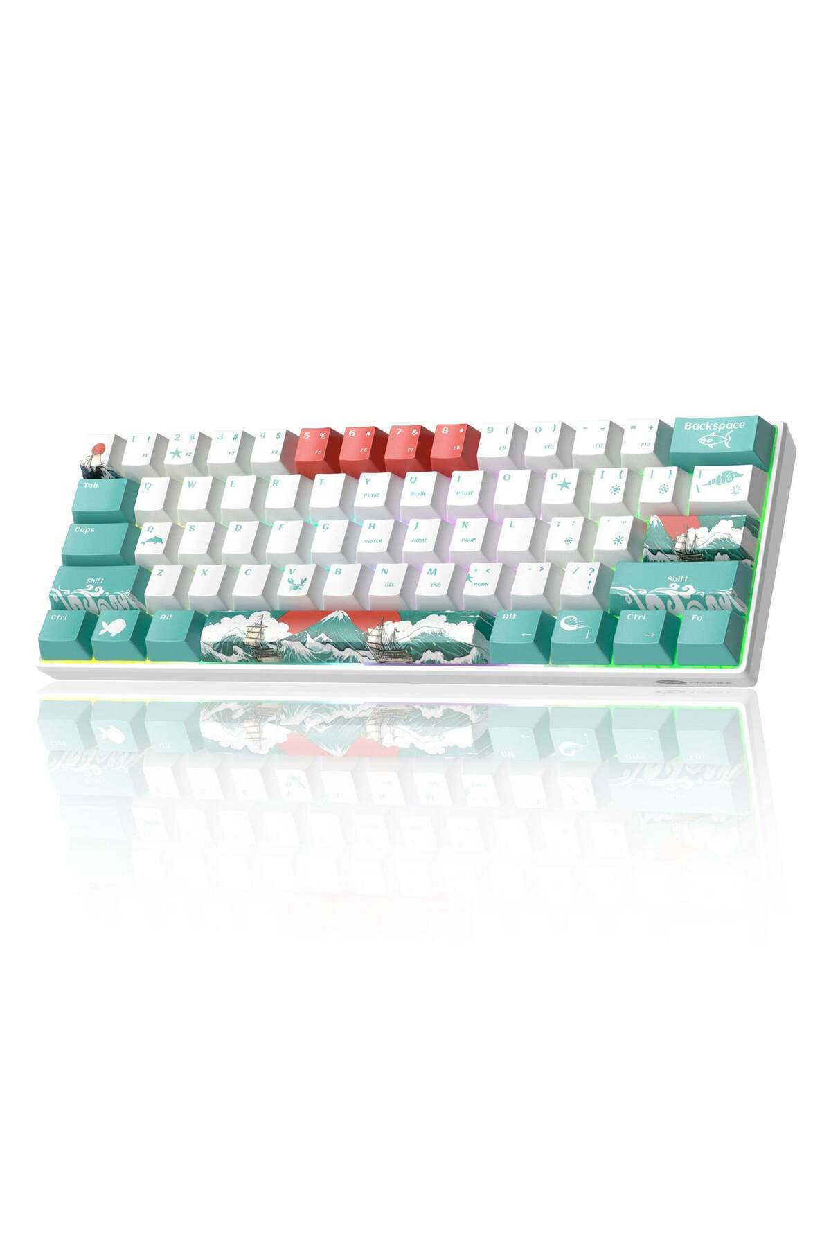 Timebox-Mechanical Keyboard, 60% Compact, RGB, Ivory White Hot-Swappable Switches, Silent and Portable Desi 1