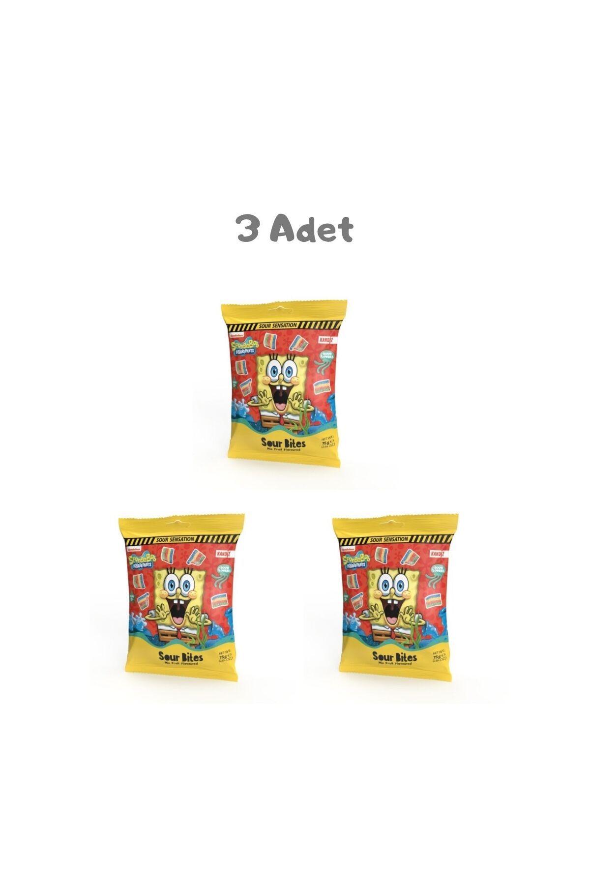 SPONGEBOB-Sparkles Sour Bites 75g 3 Pieces 1