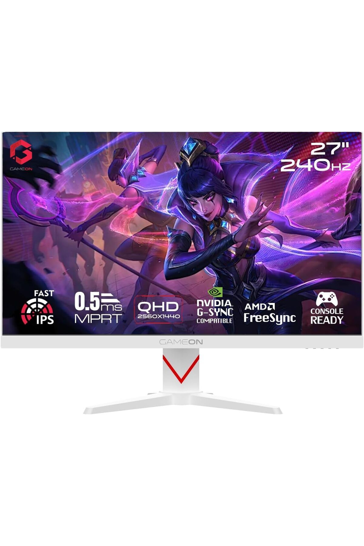 GAMEON-GOAD27QHD240IPS 27” Fast IPS Gaming Monitor, QHD, 240Hz, 0.5ms MPRT, HDMI 2.1 & DP 1.4 1