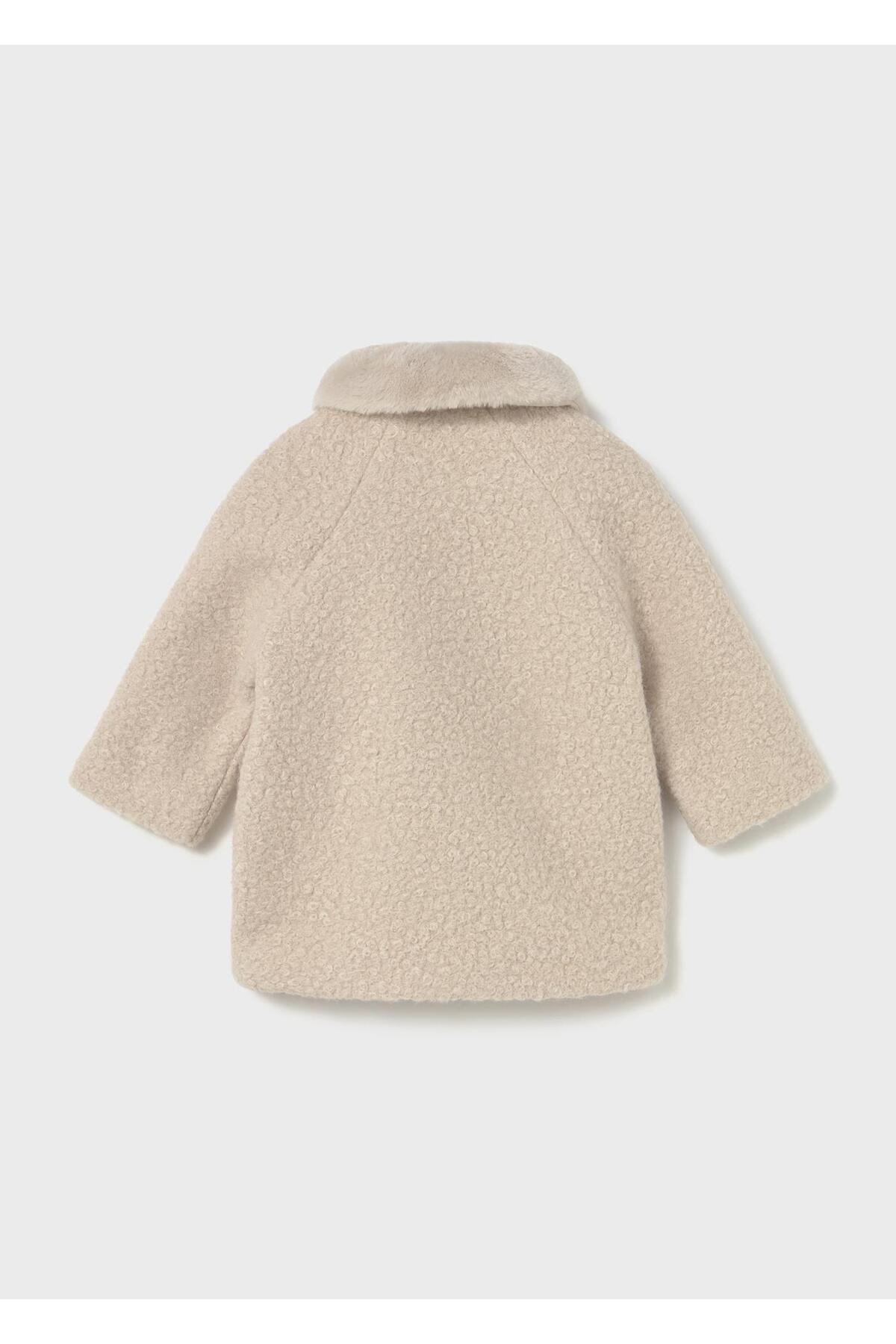 Mayoral Kız Bebek Kürklü Kaşe Kaban Bej fotoğrafı 3 (önizleme)