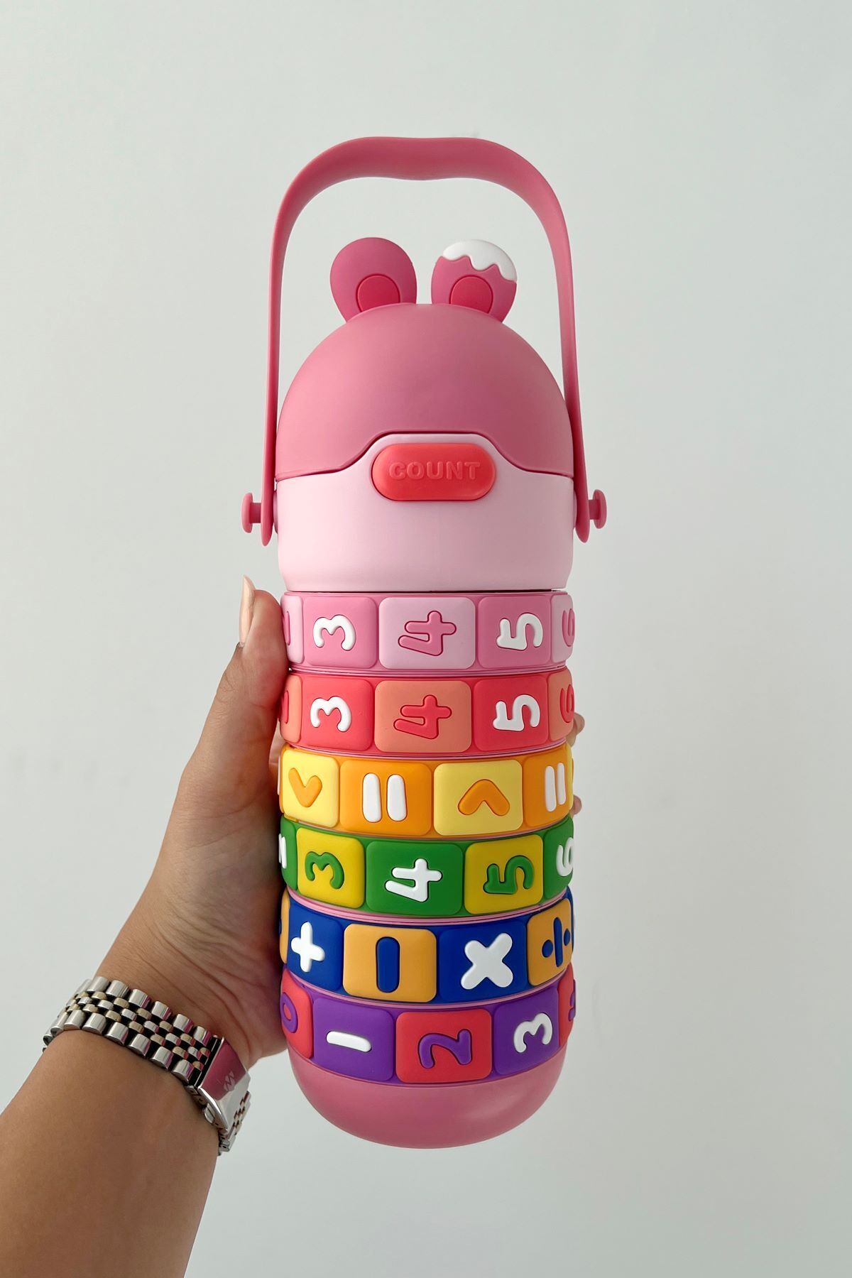 zuzunga Renkli Sayılar ve Şekiller Eğitici Suluk – Taşıma Askılı Çocuklar İçin Çelik Suluk / Matara fotoğrafı 4 (önizleme)