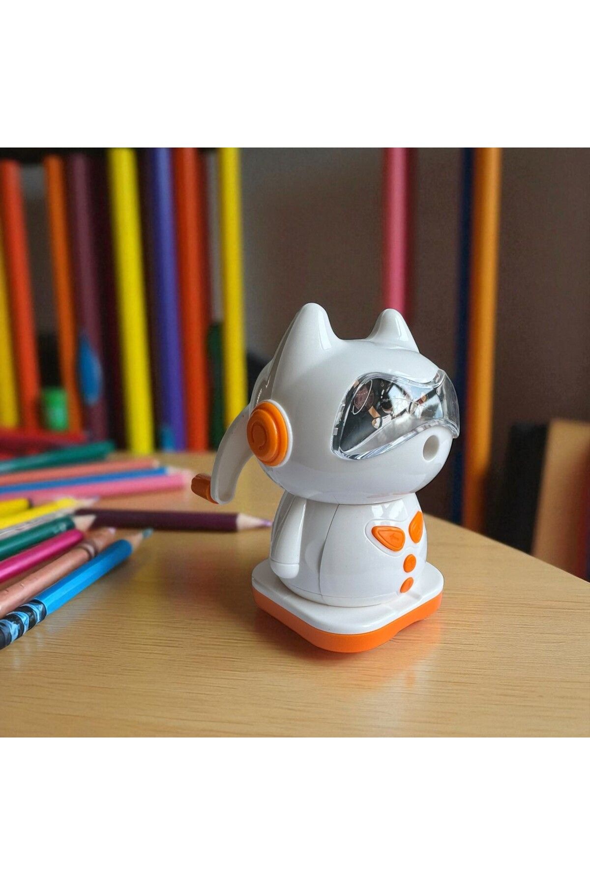 Polin-Mechanical Pencil Sharpener with Cat Design, Rotating Lever, 4 Color Options 1