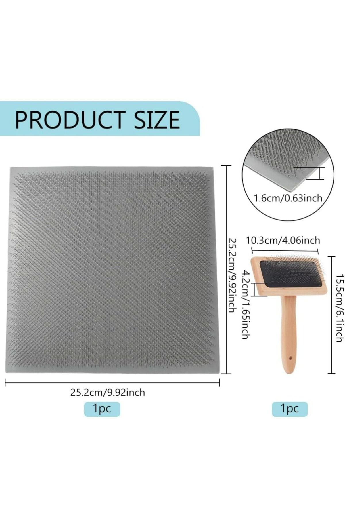 Choice-AECH03-19433 Carding Brush Set 9.9x9.9 Inch Rubber & Gauze Blending Board with Wool Brush Wool Needl 1