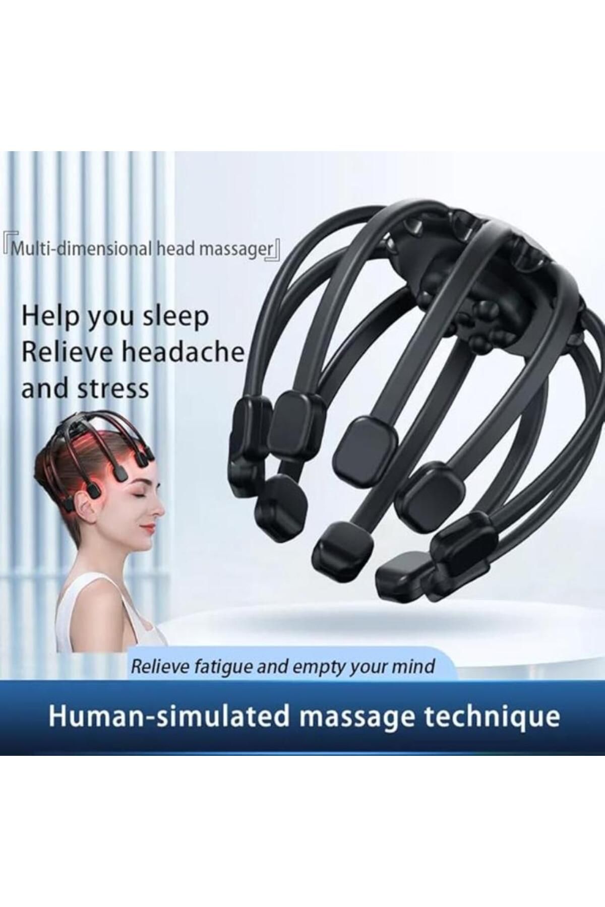 Tradeo-Electric Scalp Massager with 3 Modes, 360° Vibrating Head Massager Comb, Stress Relief Tool 6