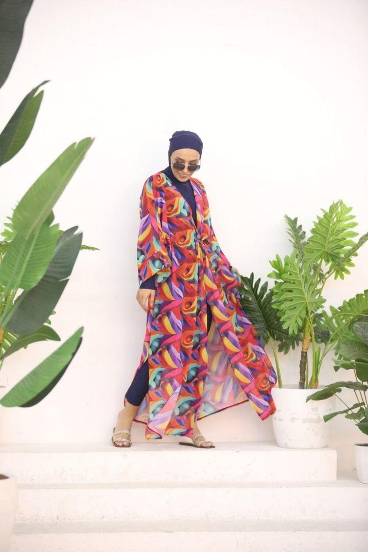 NS TASARIM MAYO-Rainbow Pattern Pareo 1
