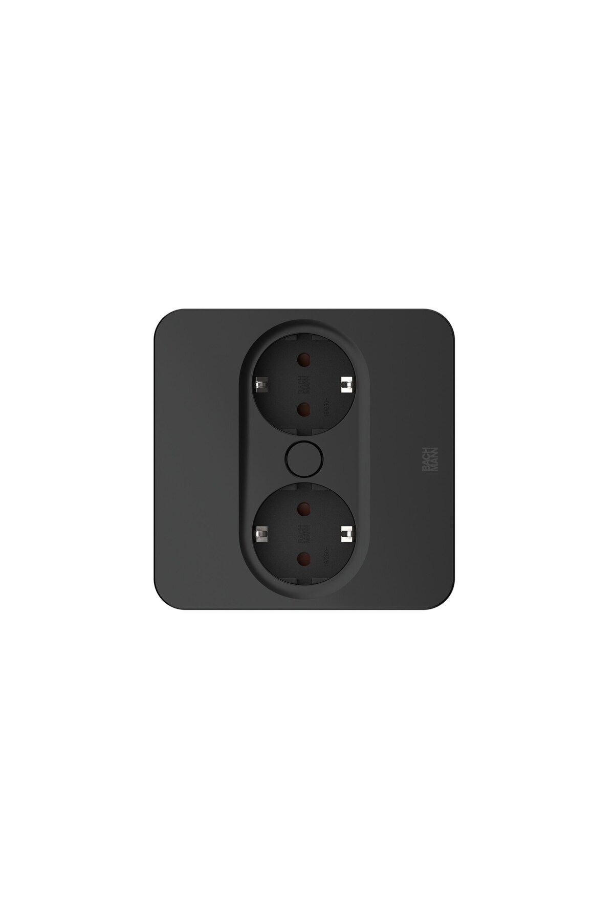 Bachmann-TWIST 2 square built-in multi-socket, 2 sockets and 2m cord, matt black 4