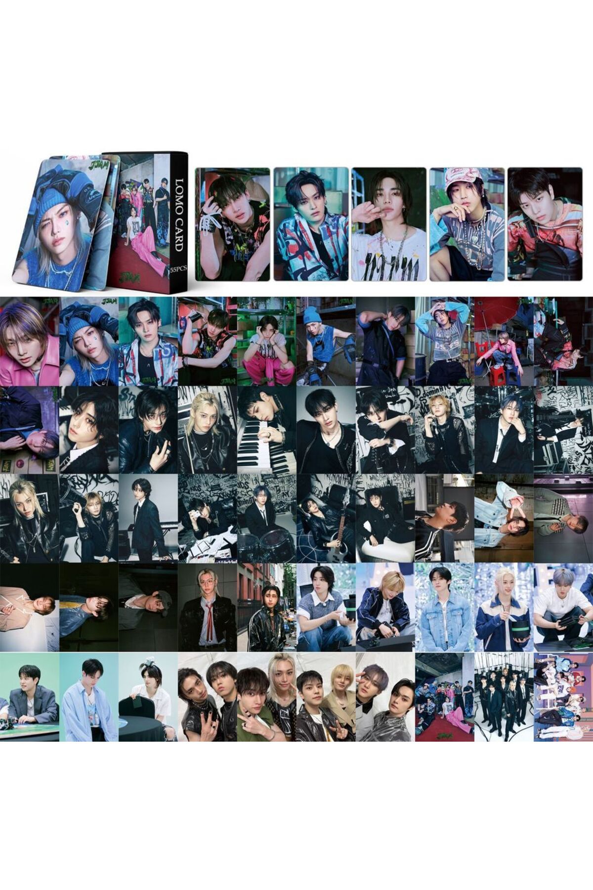 Choice-55pcs JJAM 55Pcs/Set Kpop New Ablum JJAM Lomo Card Hyunjin Felix I.N HD Photo Print Pictures Photoca 1