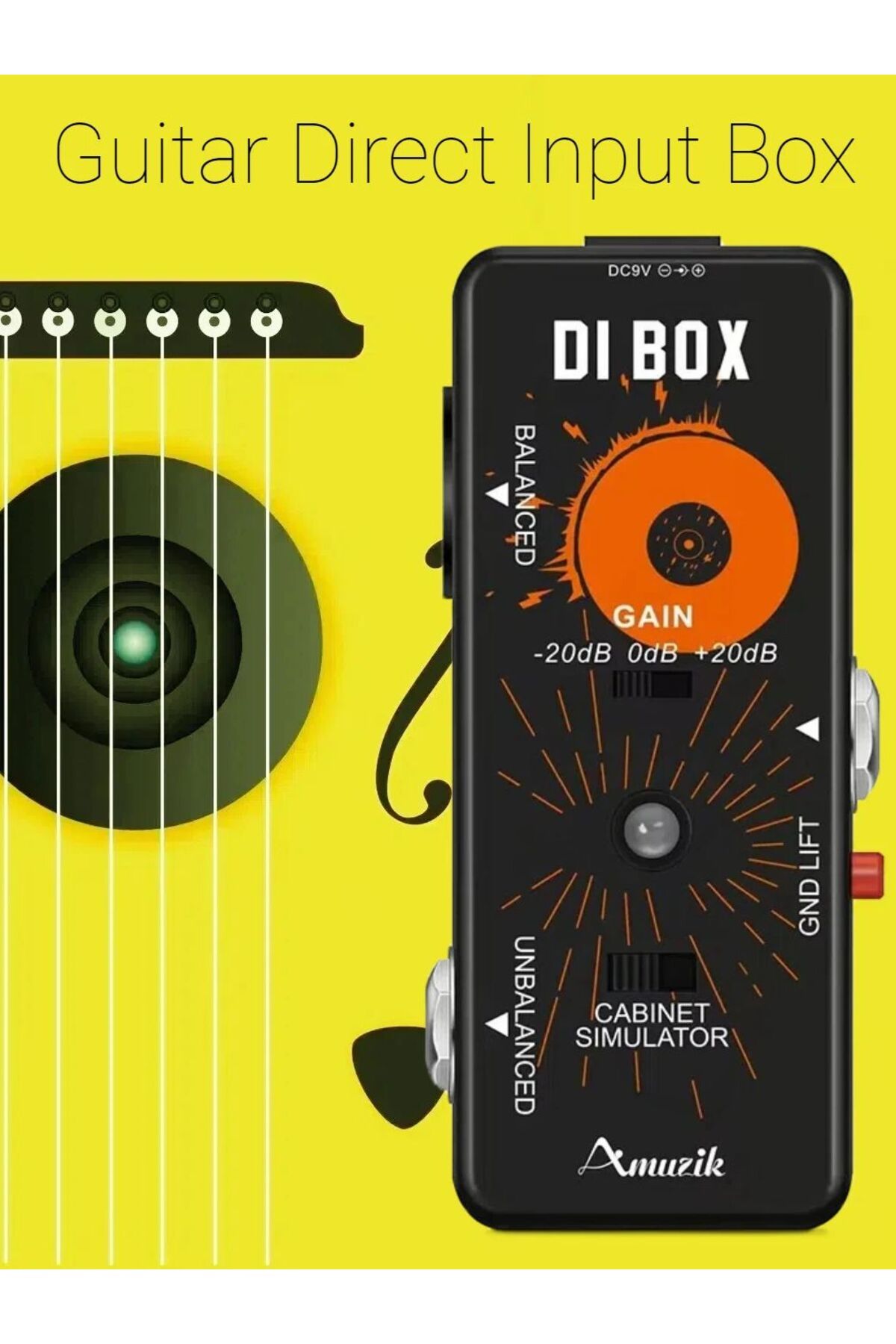 Choice-صندوق إدخال مباشر صغير من Amuzik DI BOX محاكاة خزانة الجيتار الذكية ذات التشويه المنخفض للغاية الدواسات E... 7