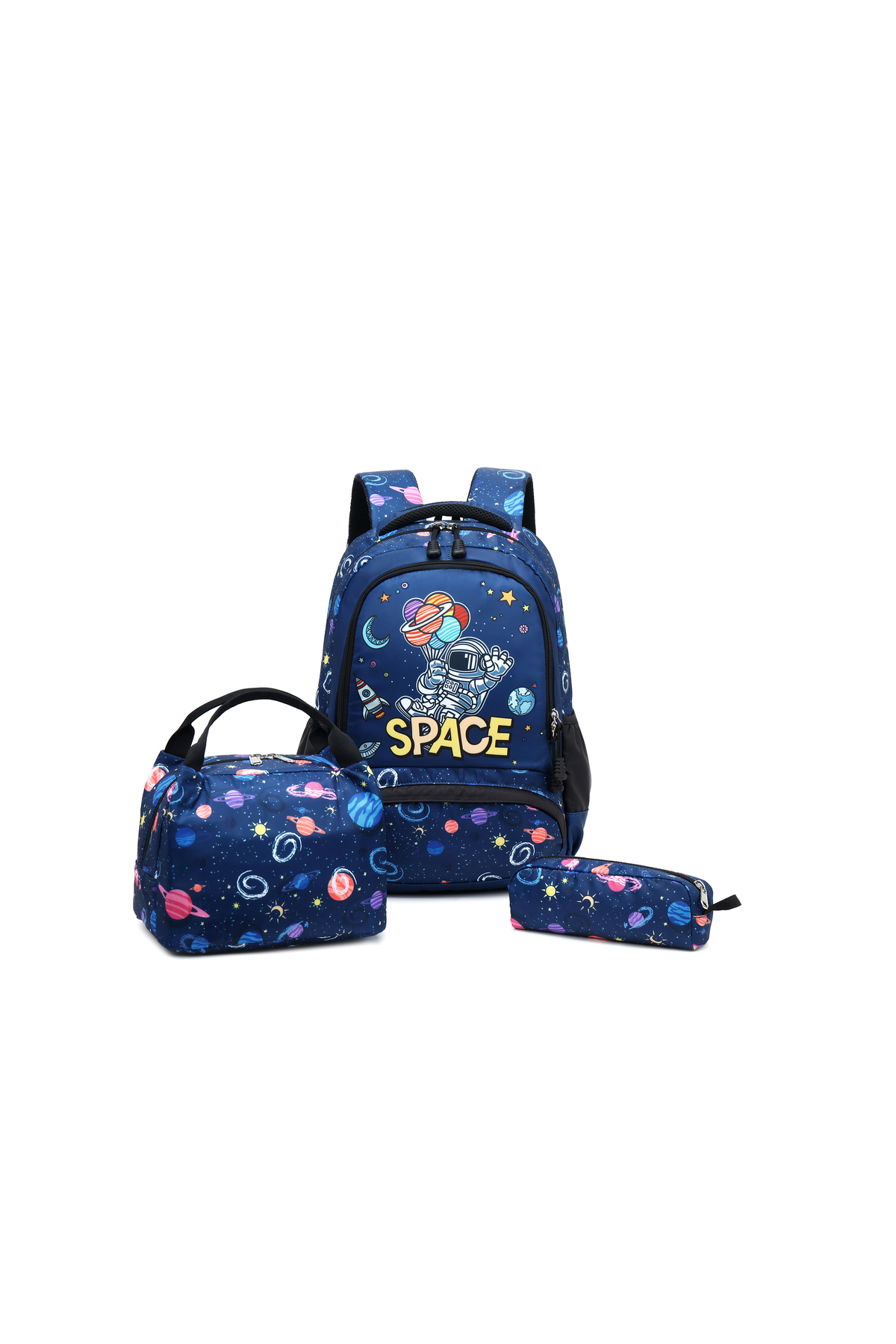 esabela 3-Piece Backpack Set for Kids, Lightweight Water-proof, School Bag Outer Space
