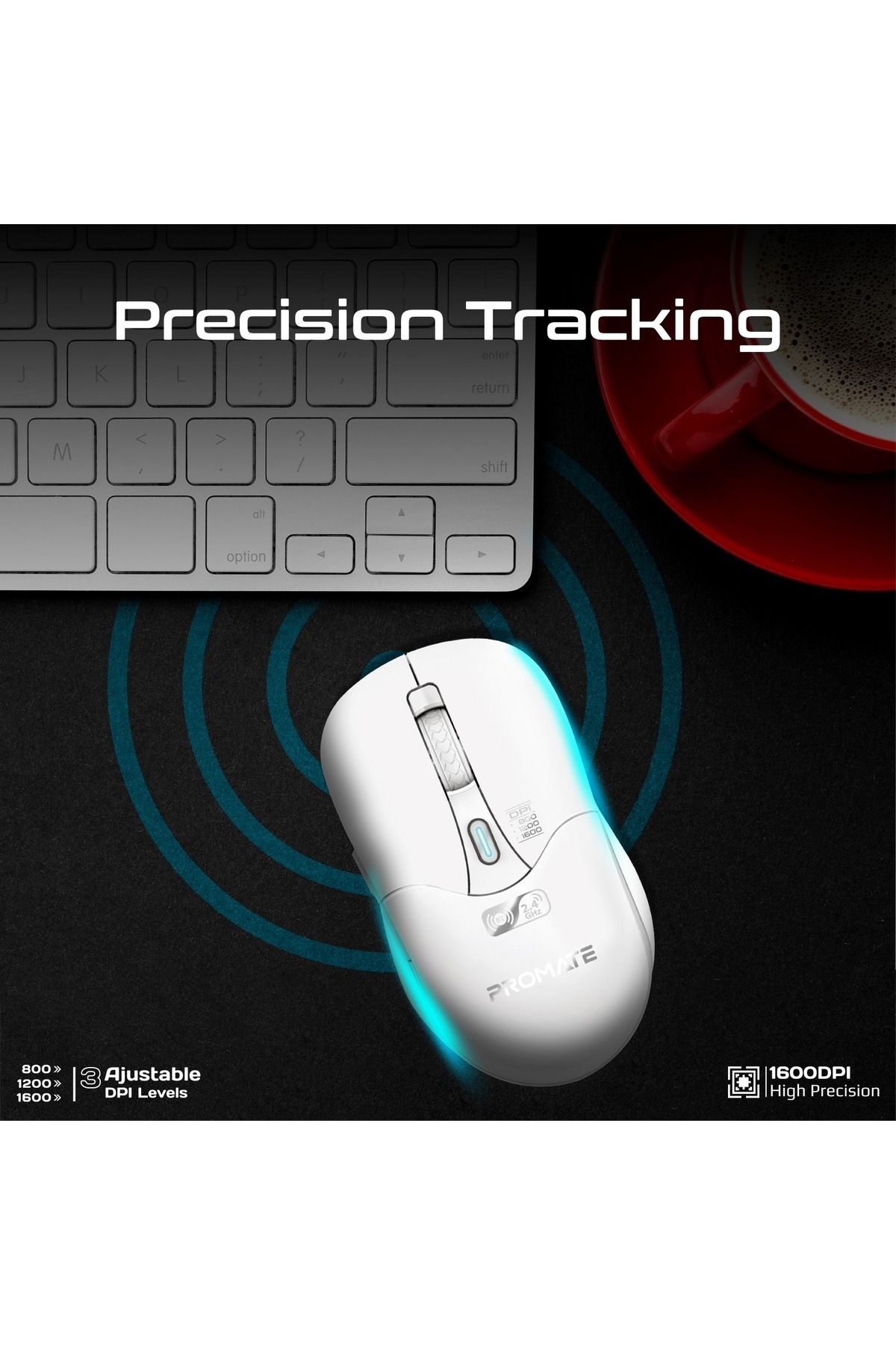 Promate-dual mode wireless mouse with bluetooth and 2.4ghz connectivity 5