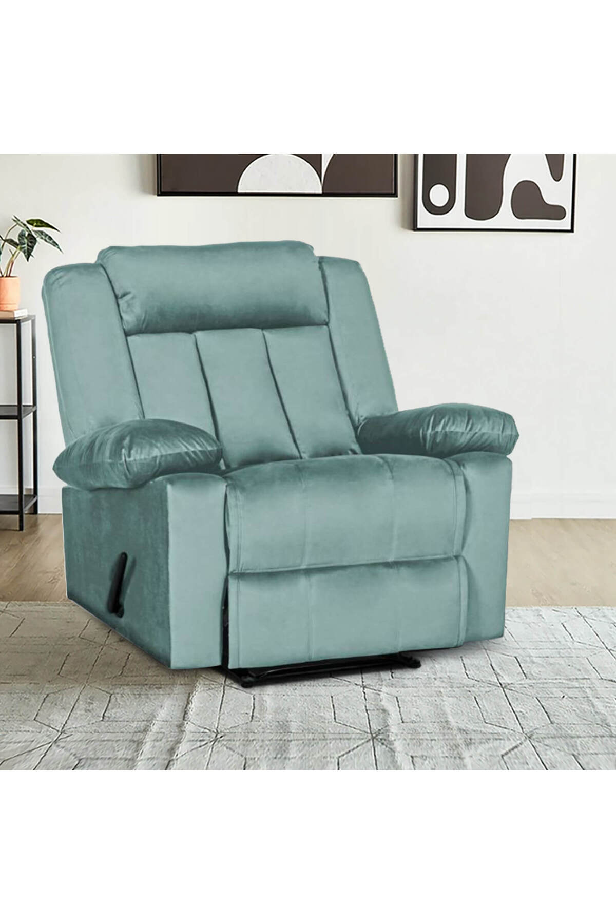 Lazy Vibes-Trio Recliner Chair in Plush Velvet | Rocking and Swiveling 1