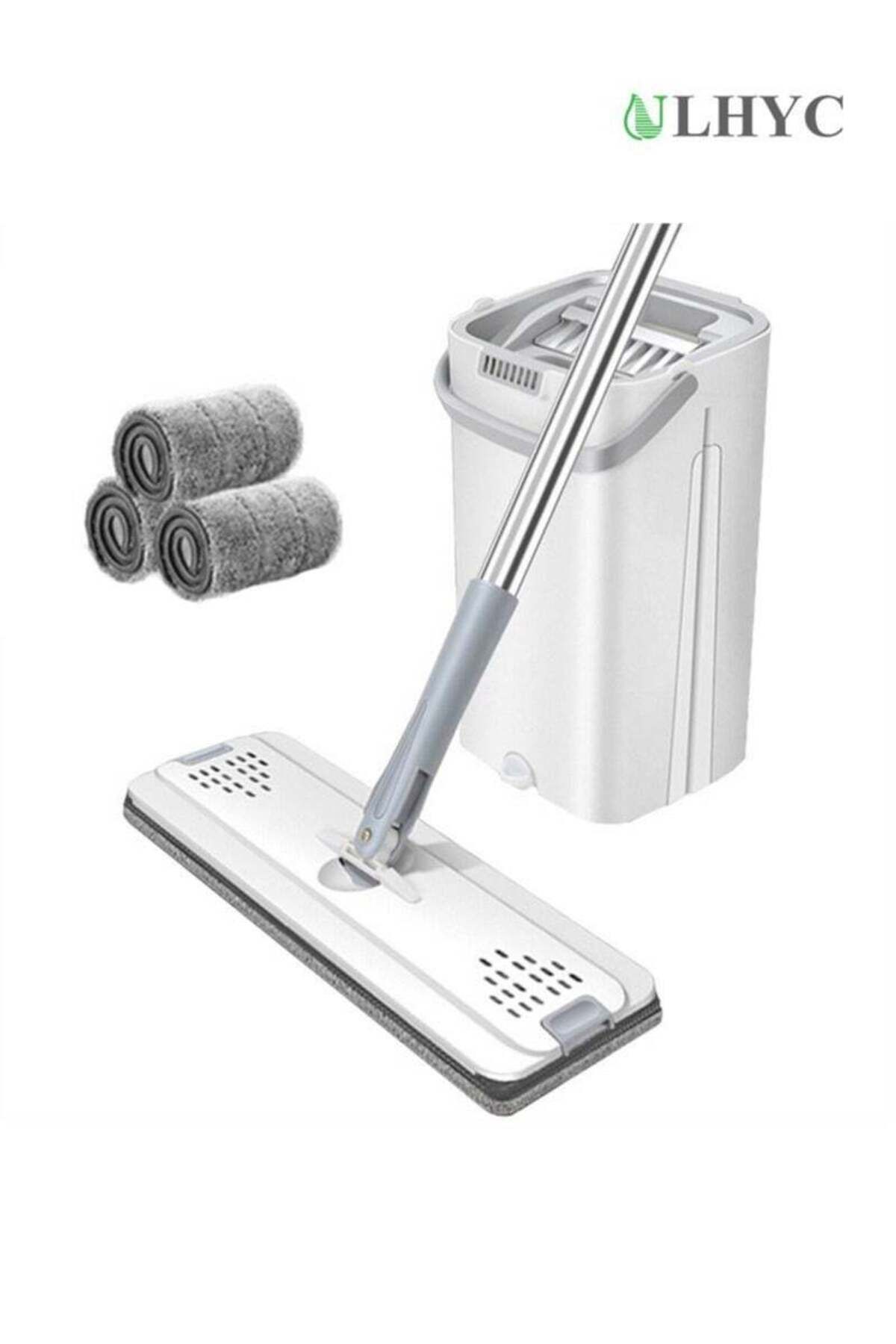 Generic-ULHYC Hands-Free Flat Floor Mop And Bucket Set For Home Floor Cleaning With Washable Microfiber Pad 1