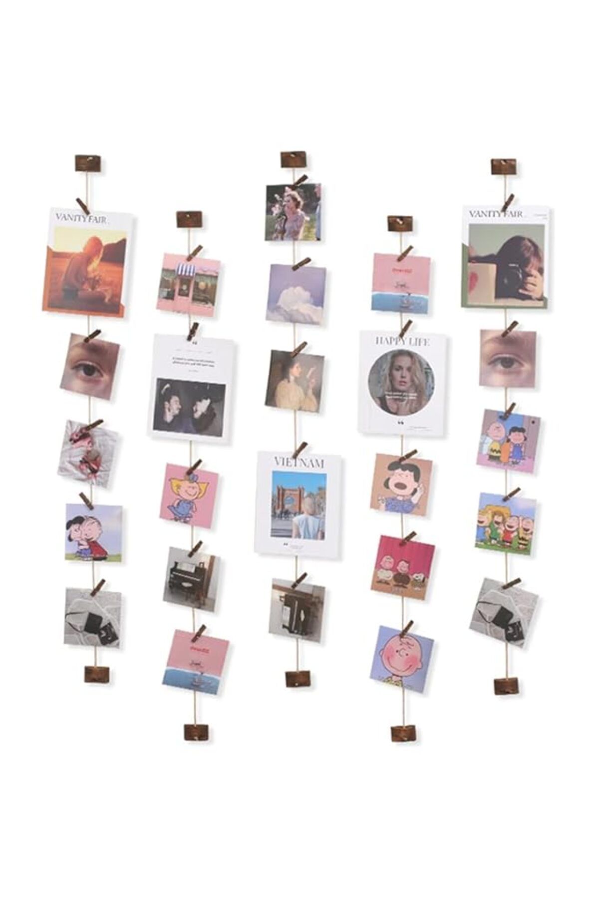 Generic-BPA® Hanging Photo Display Decorative, Wall Hanging String with 30 Clips, Hang Photo Wall Decor, Wa 1