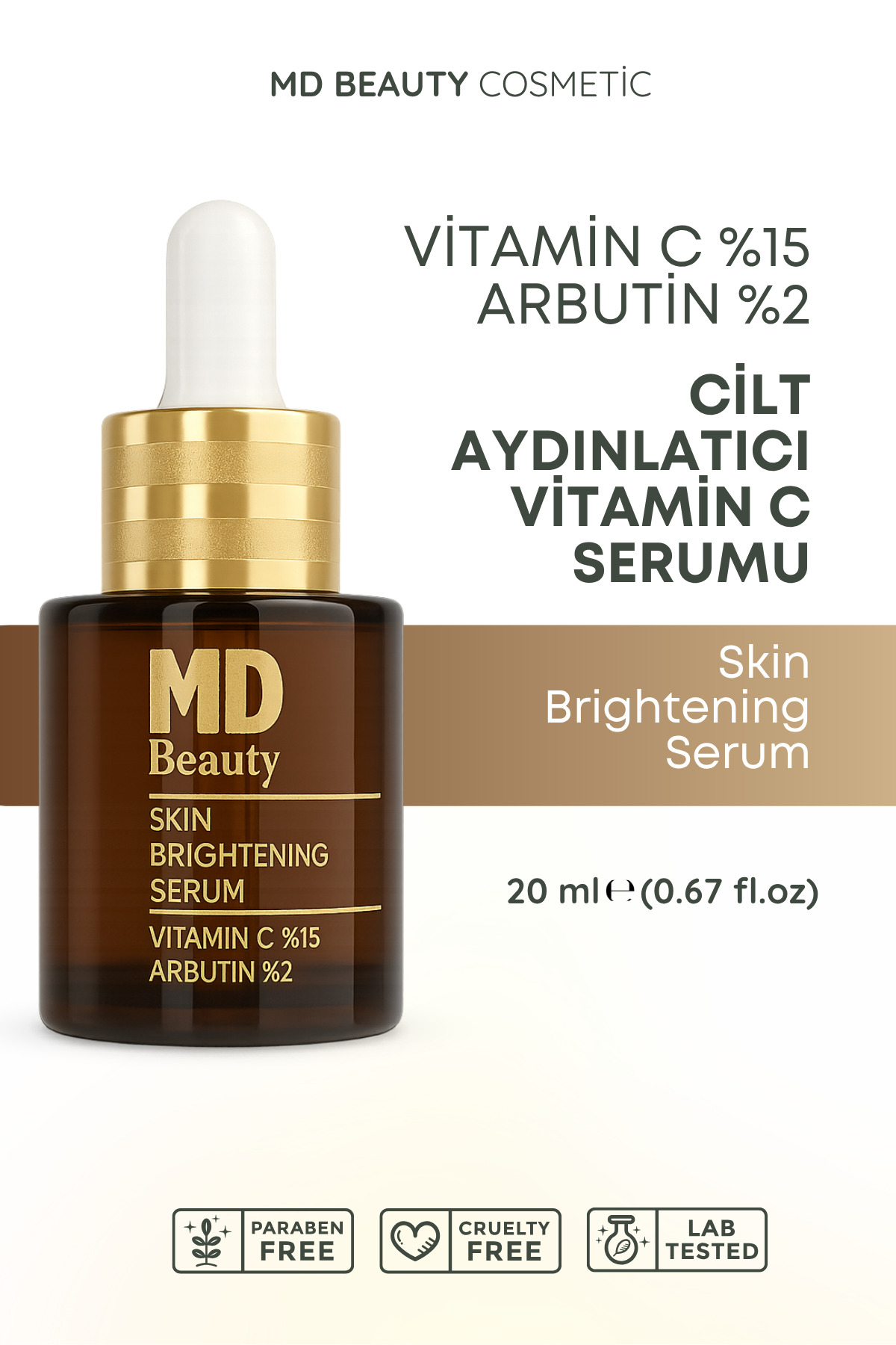 MD Beauty Leke Karşıtı Vitamin C,Arbutinli Cilt Aydınlatıcı Serum — MD1476