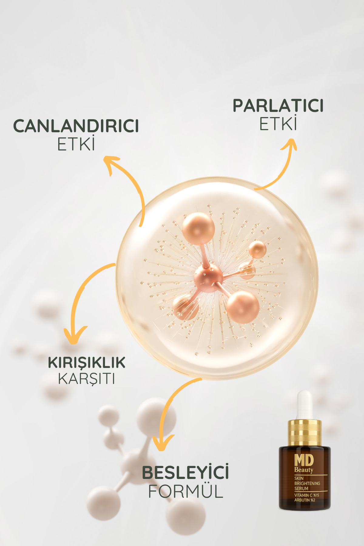 MD Beauty Leke Karşıtı Vitamin C,Arbutinli Cilt Aydınlatıcı Serum — MD1476 — تصویر 4 از 4