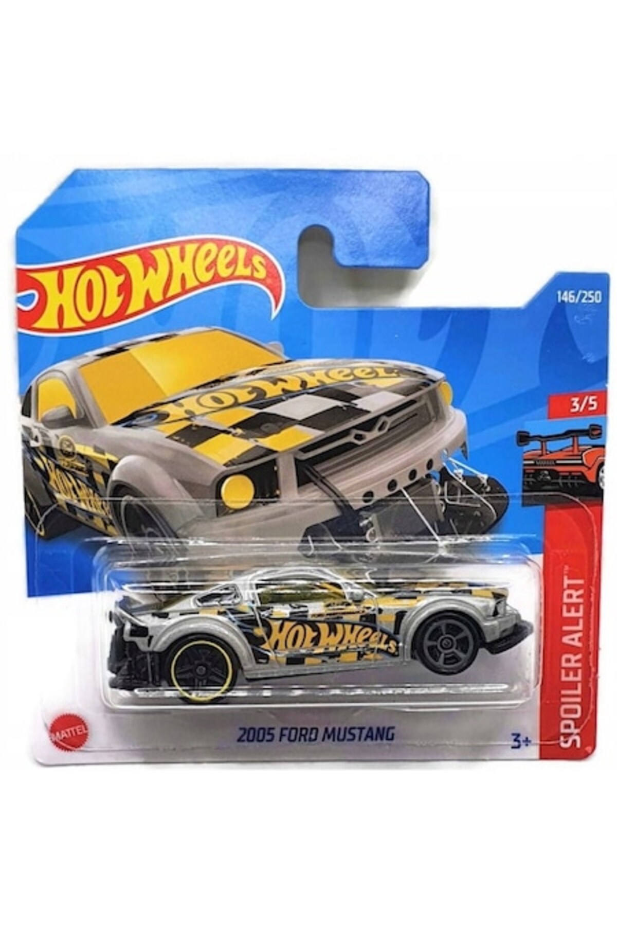Masinuta Metalica Hot Wheels, Ford Mustang 2005, Gri, 1:64
