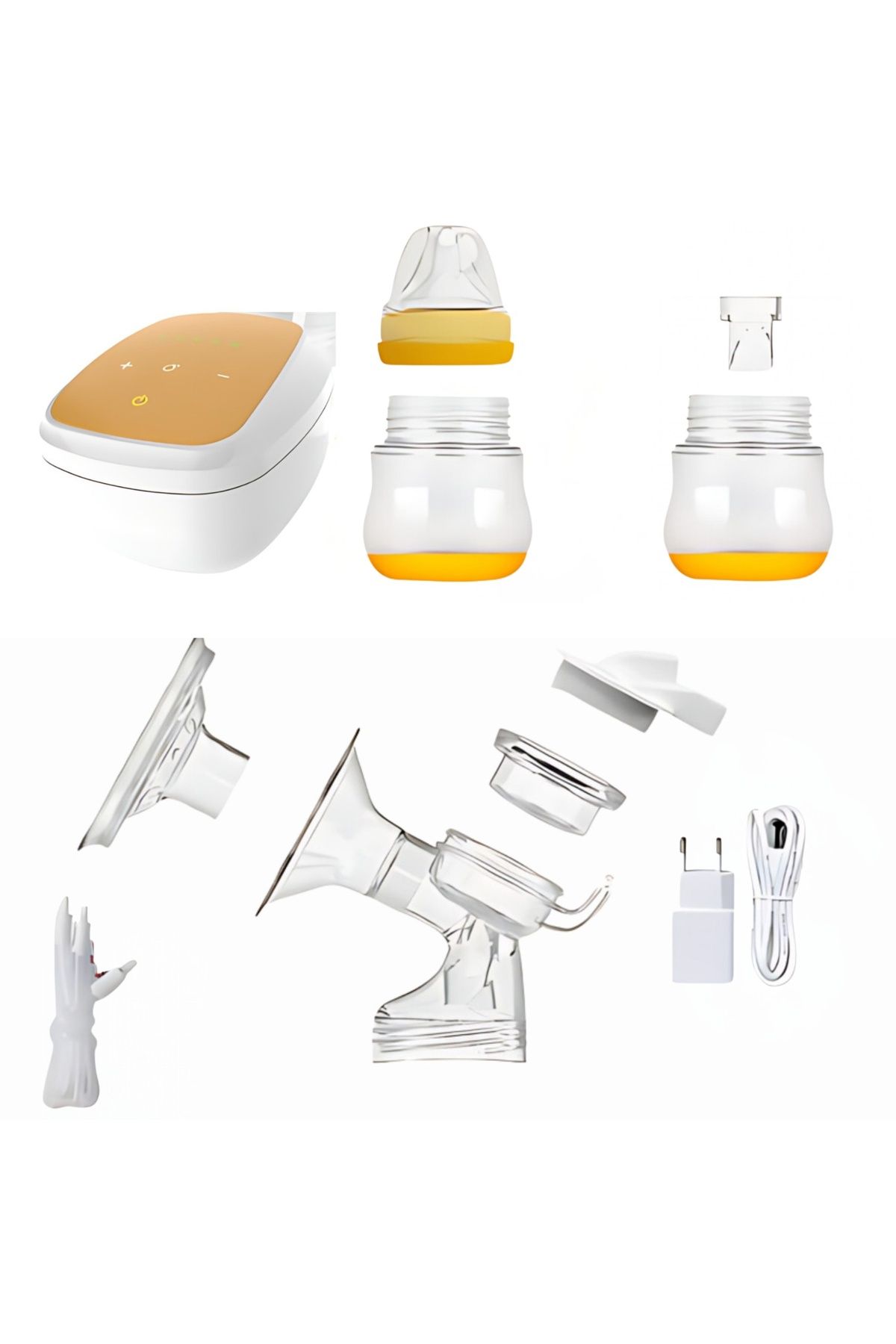 MNS-Double Electric Breast Pump with LED Display, 5 Suction Levels, Soft Silicone, Portable 1