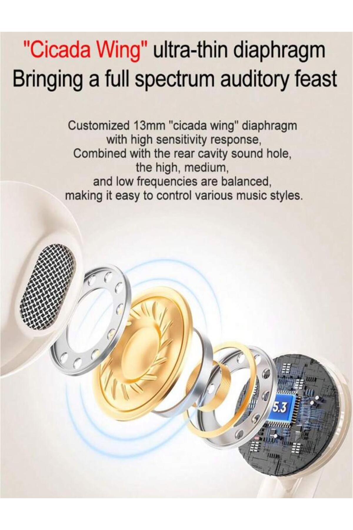 Generic-T5S Pro Earphone Wireless Bluetooth 5.3 with noise reduction and touch control. 3