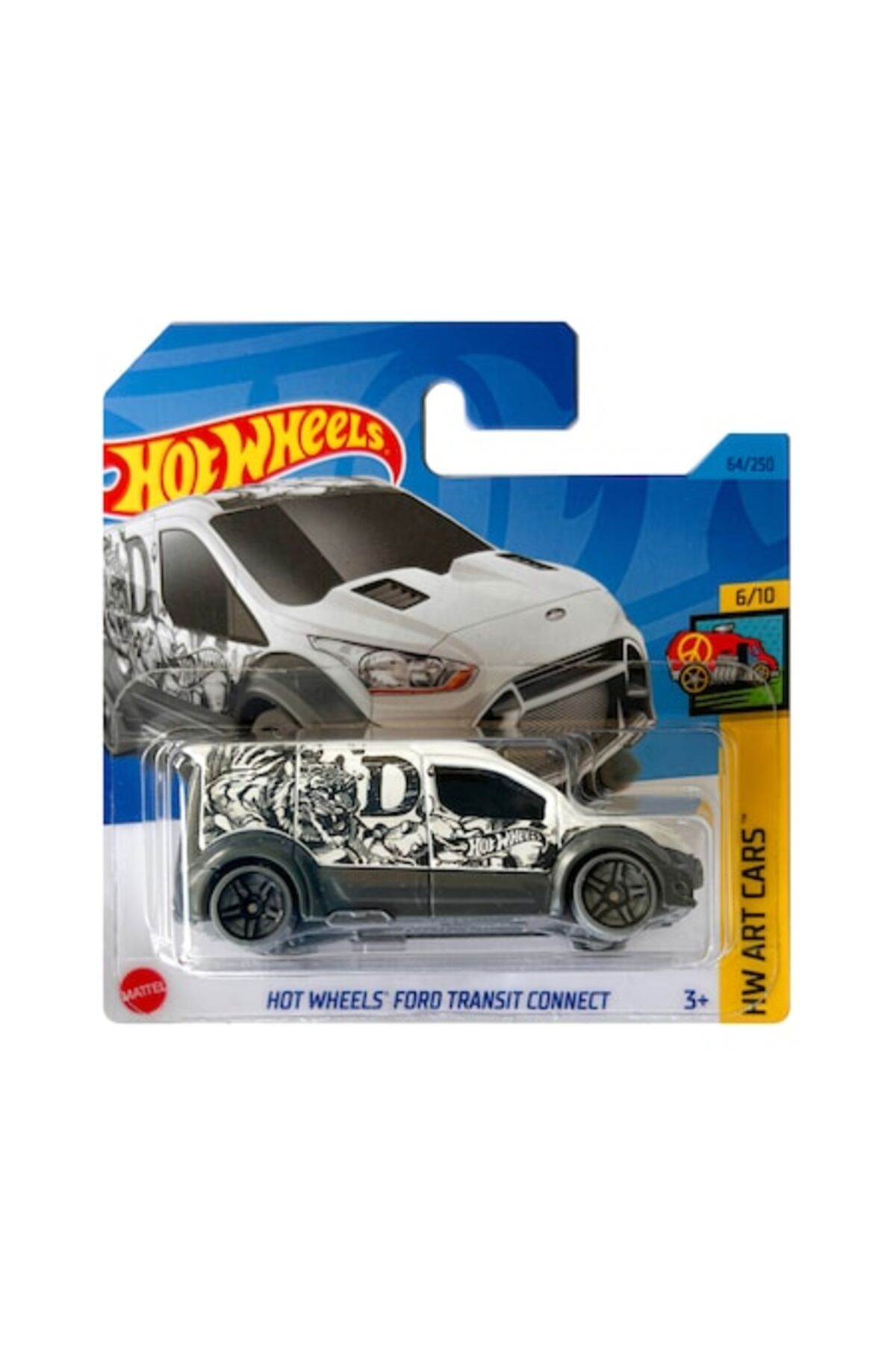 Masinuta metalica Hot Wheels, Ford Transit Connect, 1:64 Alb