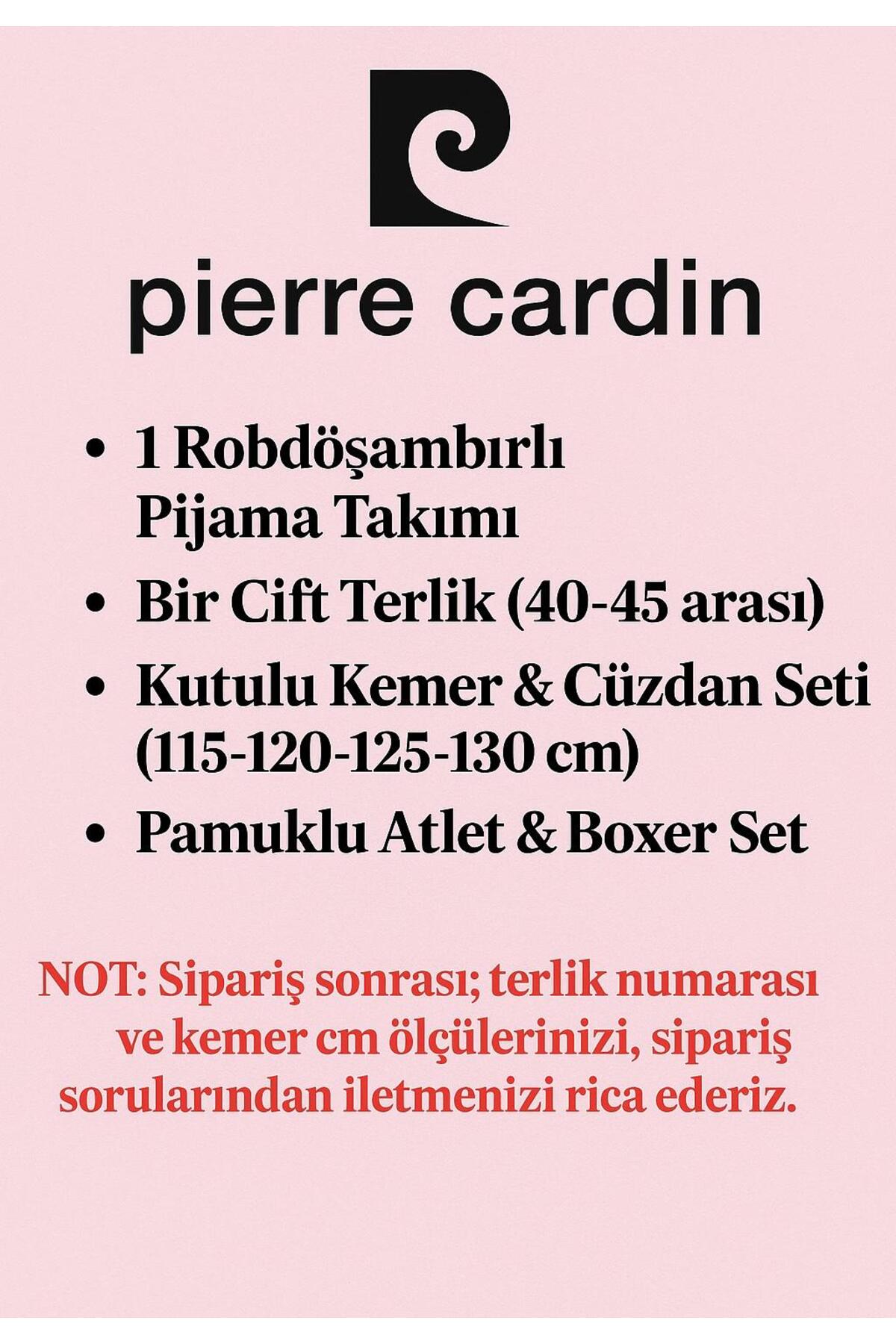 ست پیژامه مردانه راسته فاق نرمال آستین بلند | پیر کاردین Pierre Cardin PİER.ROZ56 - تصویر 2