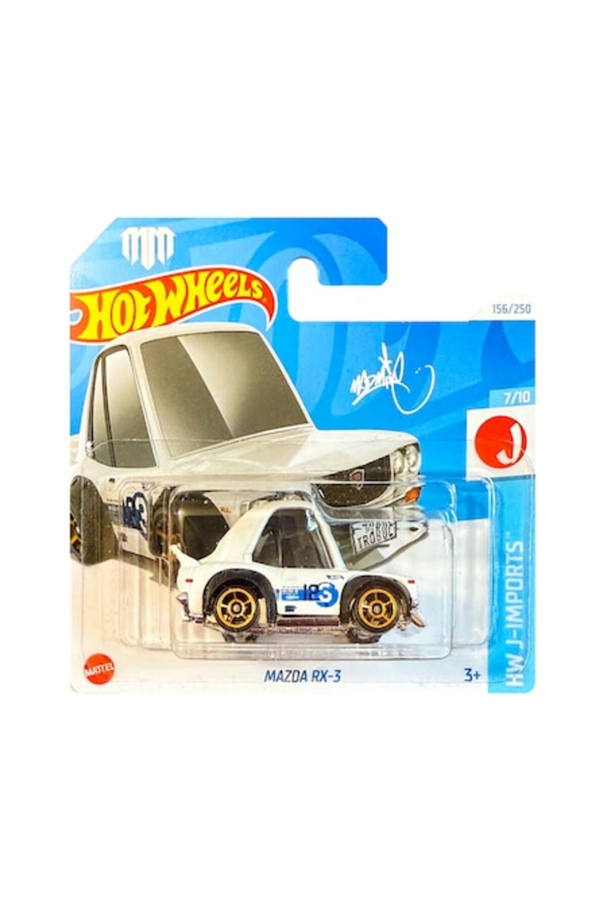 Masinuta Metalica Hot Wheels, Mazda RX-3 Tooned, 1:64, Alb