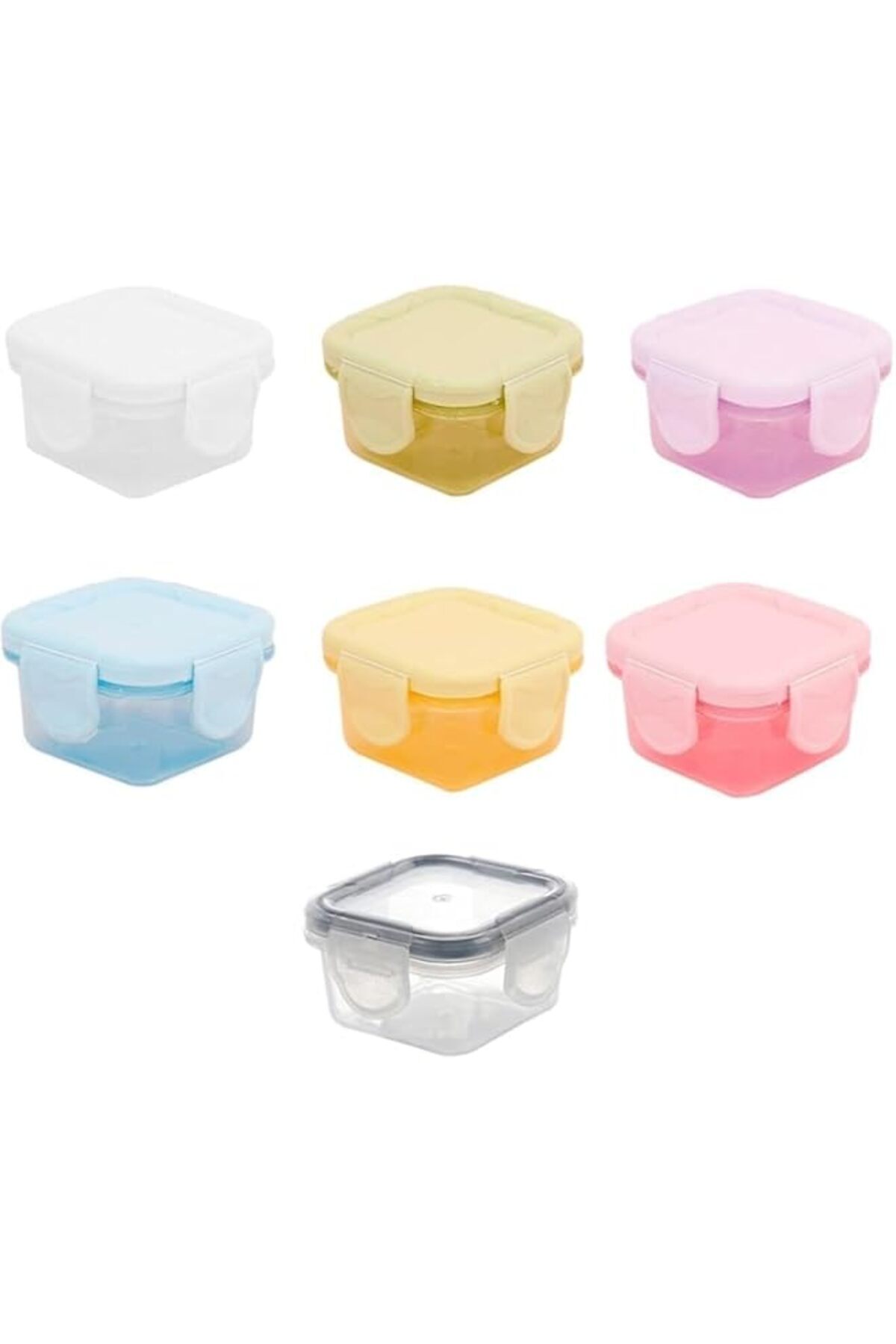 Generic-Khazna 7 Pcs Small Container with Lid, 60 ML Small Condiment Containers with Lids, Leakproof, Reusa 1