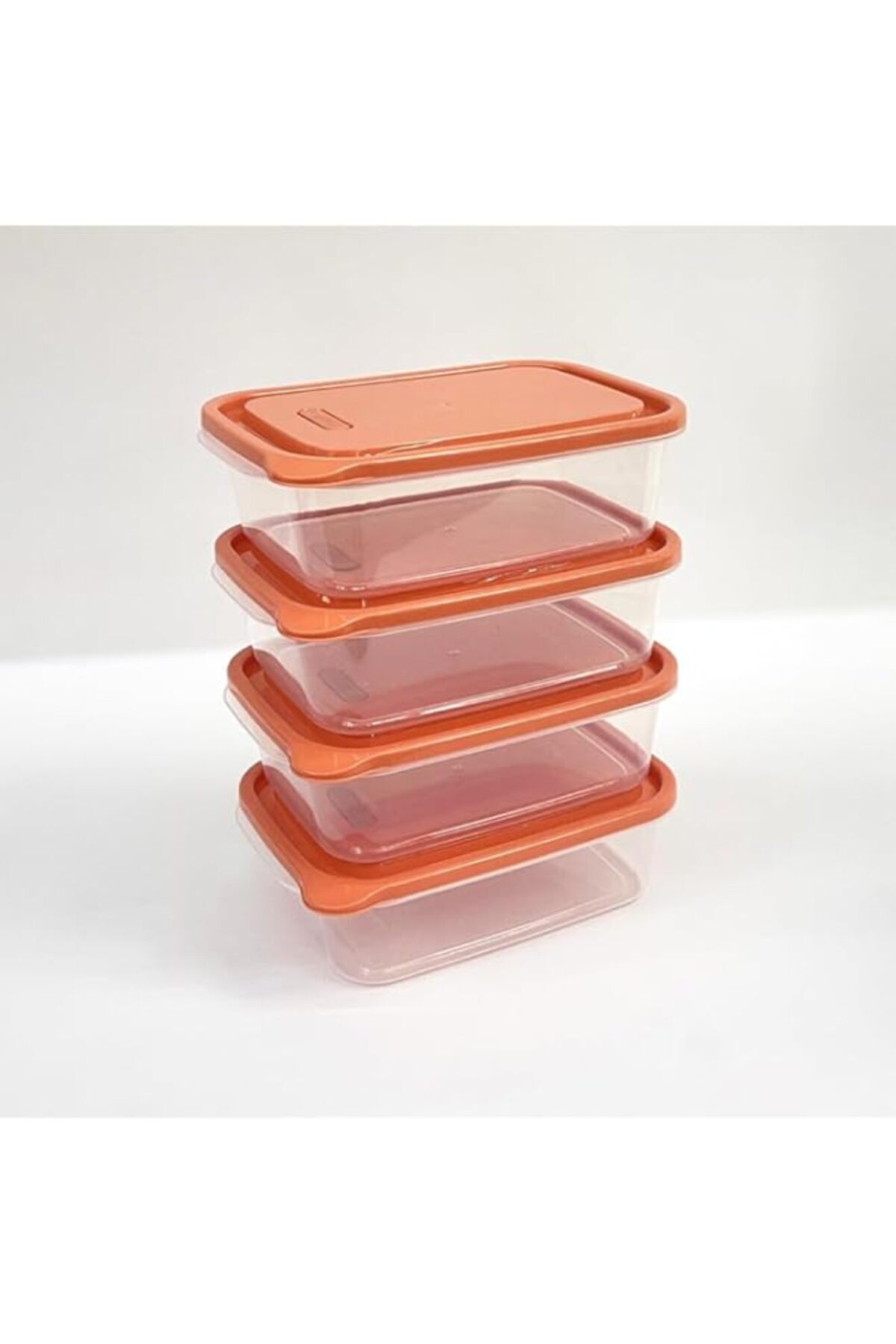 Generic-HEXAR® 4-piece Food Storage Container with Lid, Stackable Square Storage Set, Suitable for Freezer 1