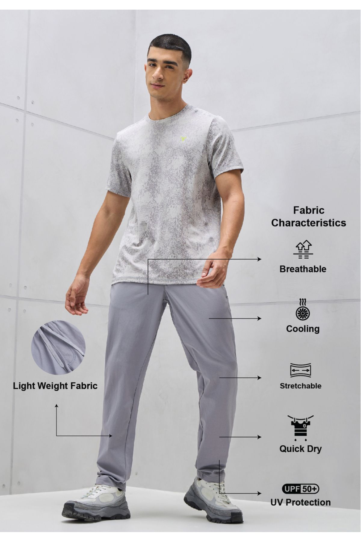 Technosport By Styli-Solid 4-Way Stretch Track Pants 1