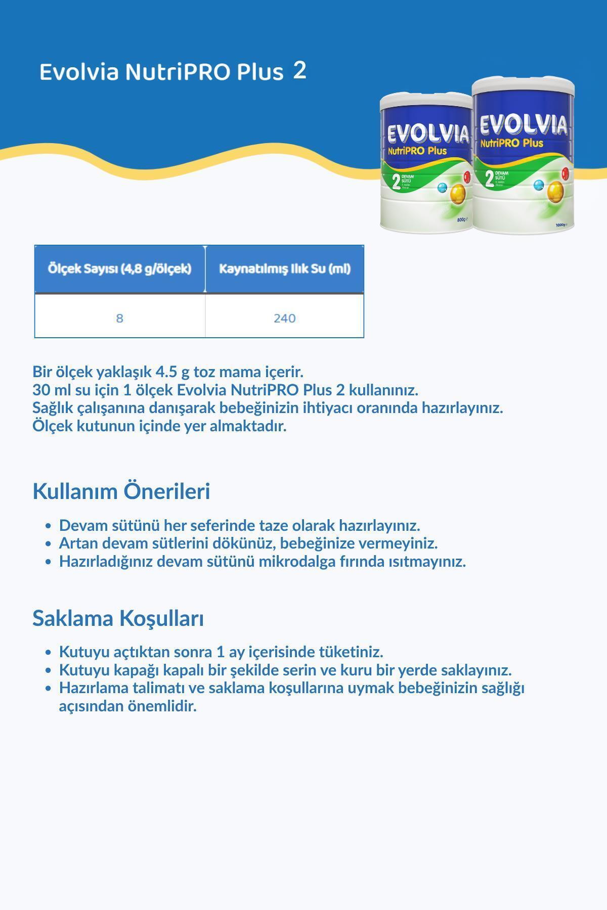 Evolvia NutriPRO Plus 2 Devam Sütü 1000 gr x 2 Adet fotoğrafı 3 (önizleme)