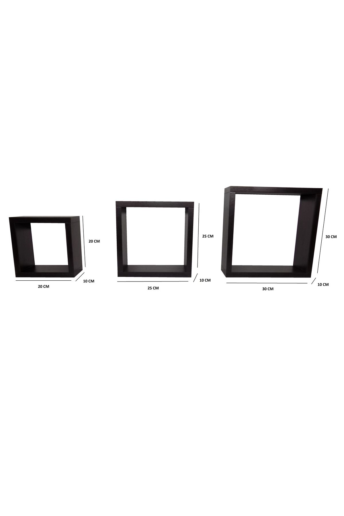 OEM-Set of three wall shelf cubes Cubico Wenge Model CUB 11002 5
