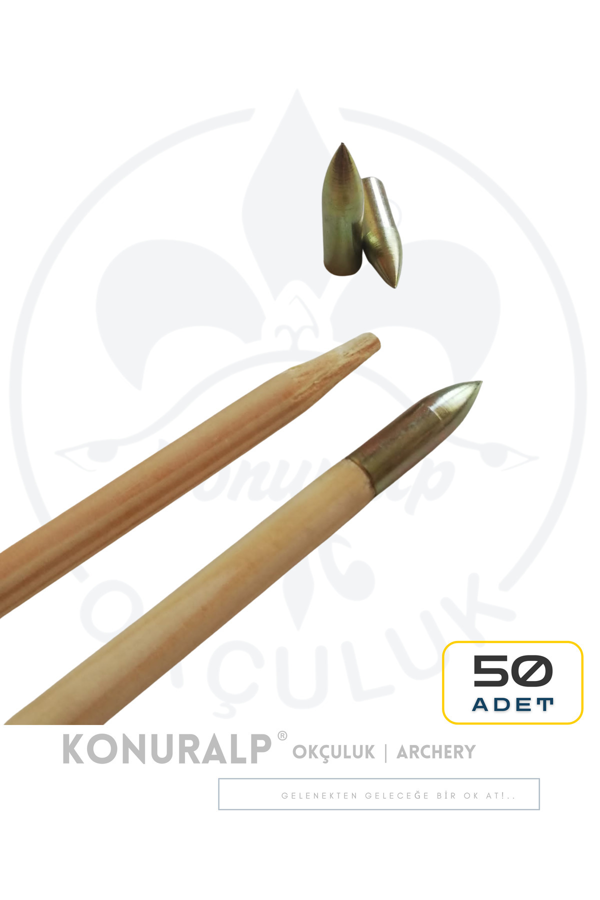 KONURALP OKÇULUK-Traditional Arrowhead - Pointed Type - 50 Pieces - 2