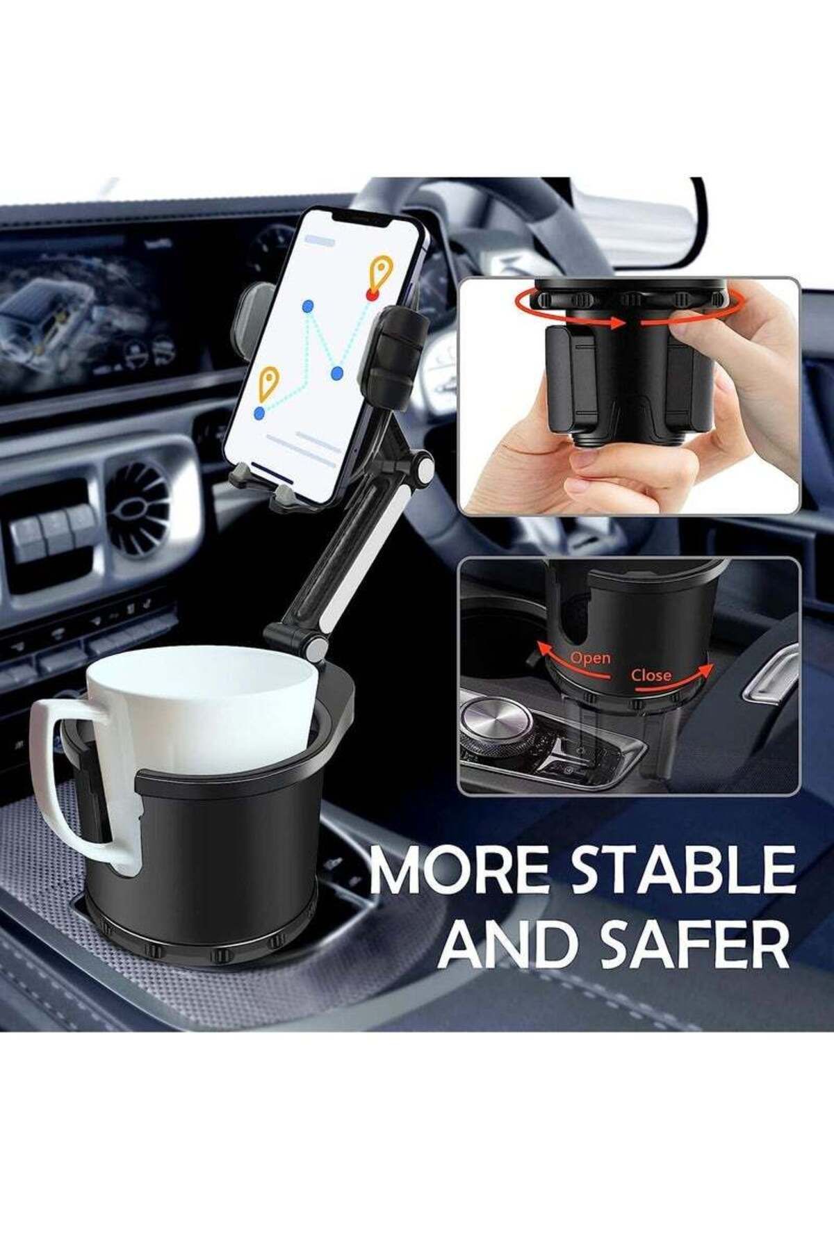 COOYA-2-in-1 Universal Car Cup Holder,Adjustable Base ,360° Rotating,Secure Grip 2