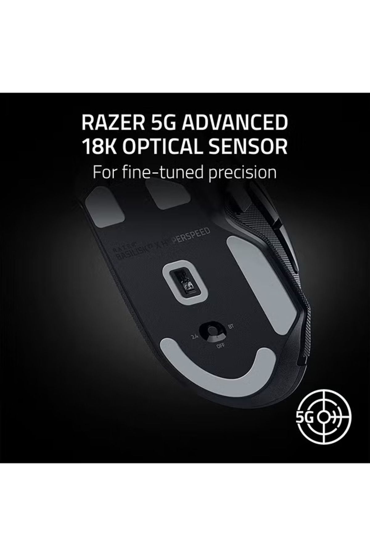 RAZER-ماوس الألعاب Basilisk V3 X Hyperspeed - 18 ألف نقطة في البوصة، مفاتيح الجيل الثاني، Hypershift - أسود 3