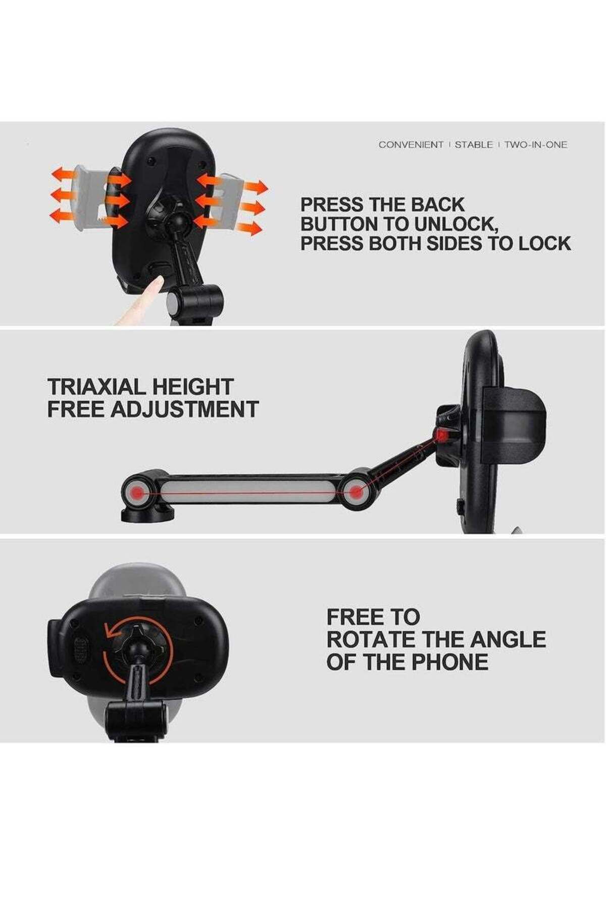 COOYA-2-in-1 Universal Car Cup Holder,Adjustable Base ,360° Rotating,Secure Grip 4