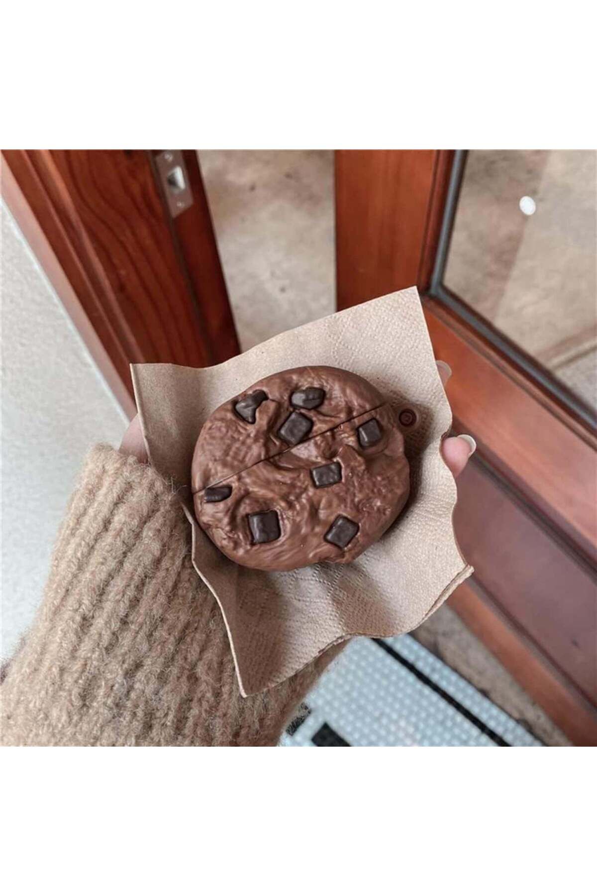 Timebox-Shockproof and anti-scratch protective case for Airpods Pro - Cookie, Brown 2