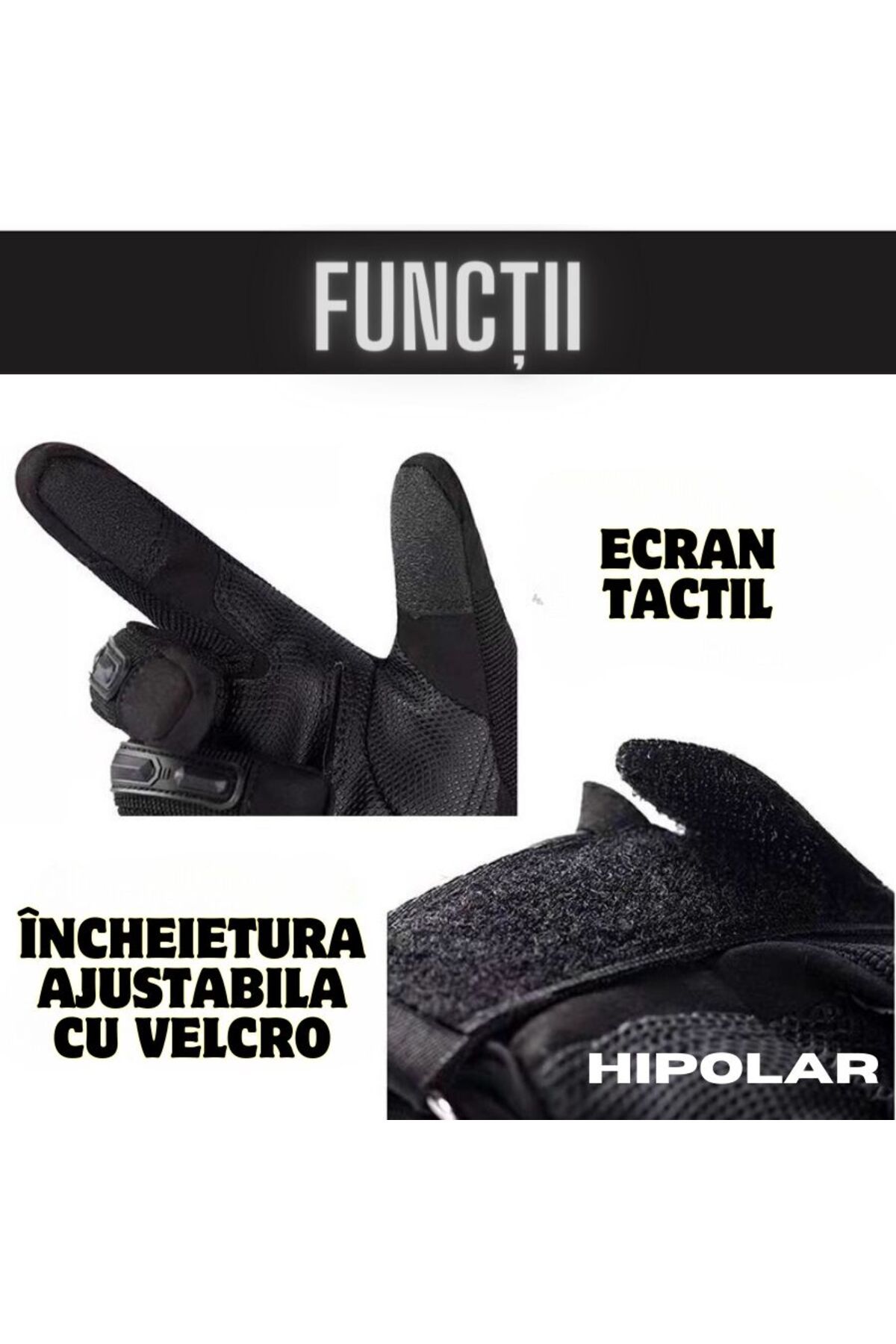 Hipolar-Tactical Gloves, with Protective Armor, Sizes M-L-XL, Airsoft, Moto, ATV, Security Agents 4