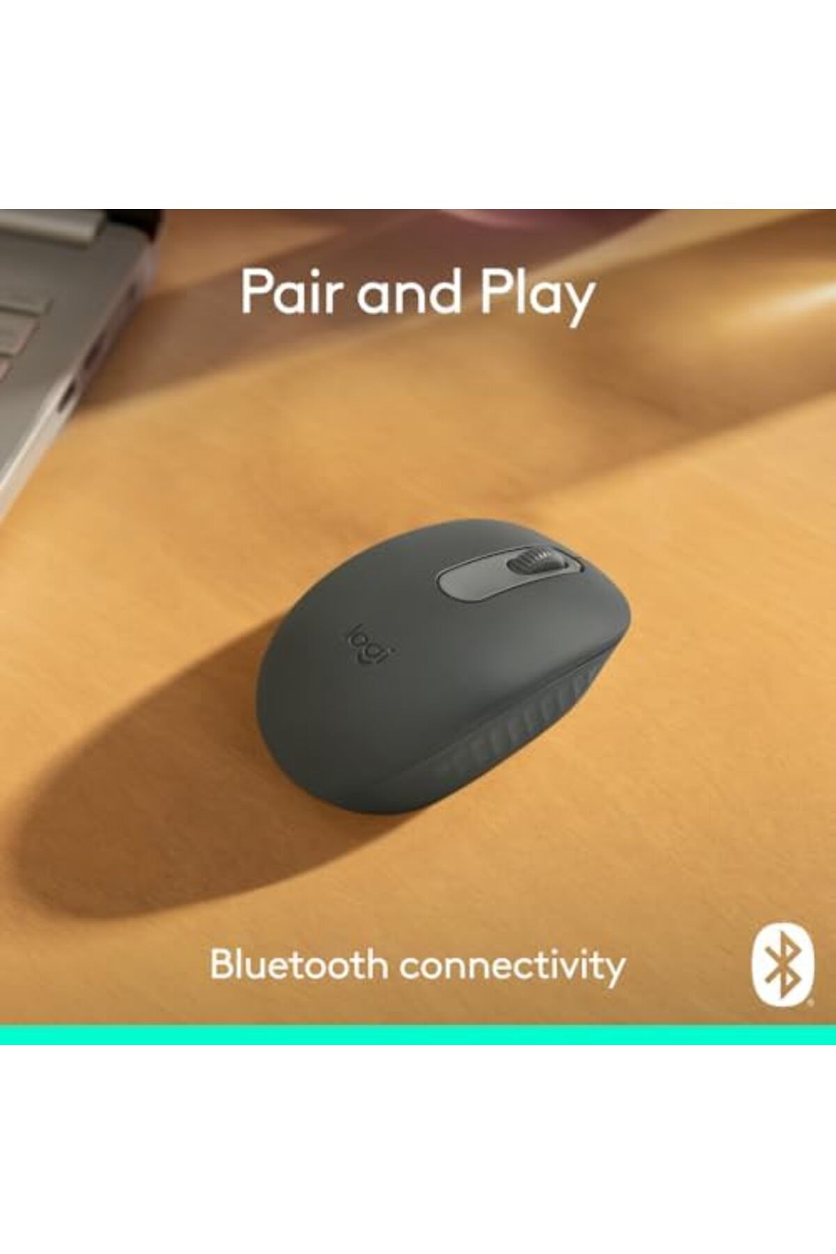 logitech-ماوس لاسلكي M196 بتقنية البلوتوث، ماوس صغير الحجم وقابل للحمل لأجهزة الكمبيوتر المحمولة والأجهزة اللوحية والمزيد، 12 3