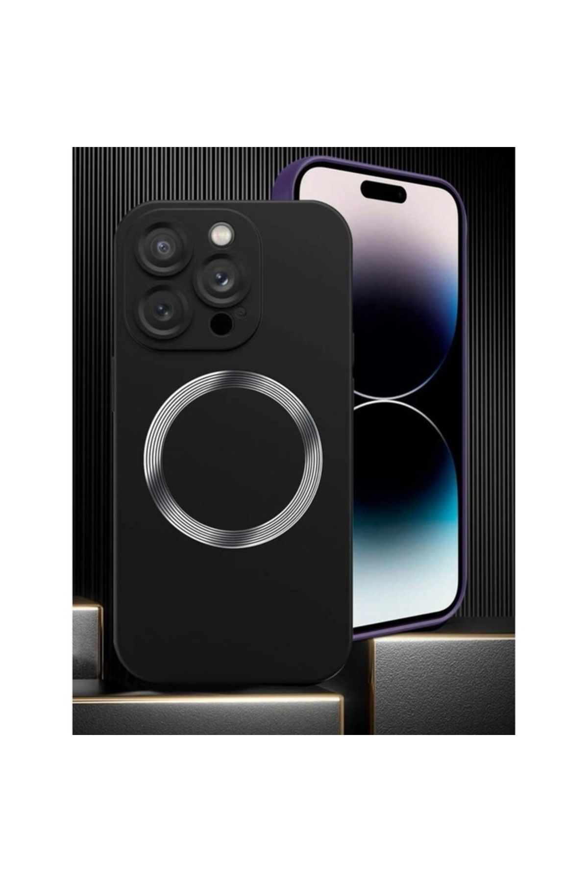 OSM-Black case with magnet compatible with 13 Pro/13 Pro Max/14/14 Plus/14 Pro/14 Pro Max 3