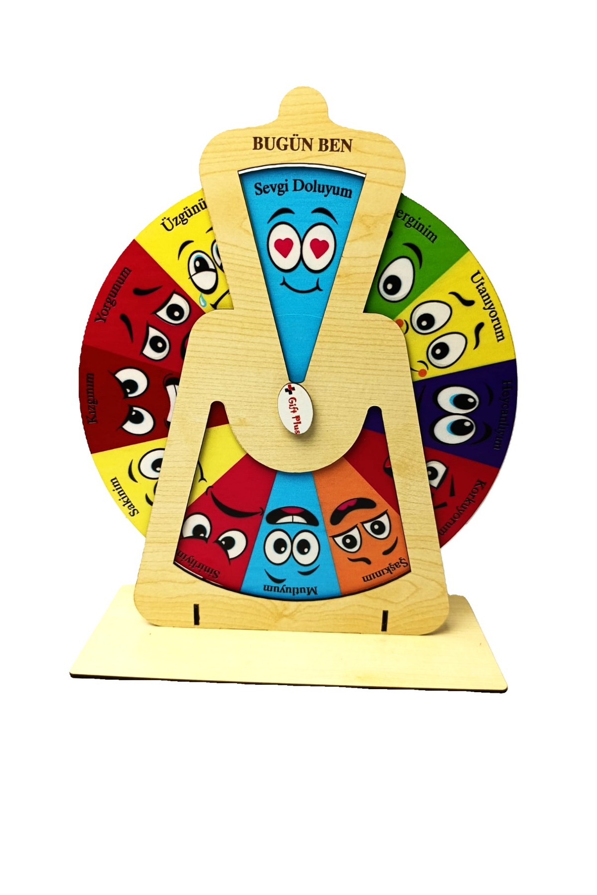 gift plus Ahşap Duygu Çarkı-Bugün Ben Eğitici Ahşap Duygu İfade Oyunu Montessori Uyumlu fotoğrafı 5 (önizleme)