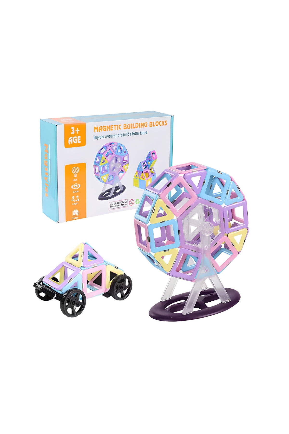 کاشی‌های مغناطیسی ۷۶ تکه، بلوک‌های مغناطیسی، اسباب‌بازی‌های آموزشی برای کودکان، هدایای تولد